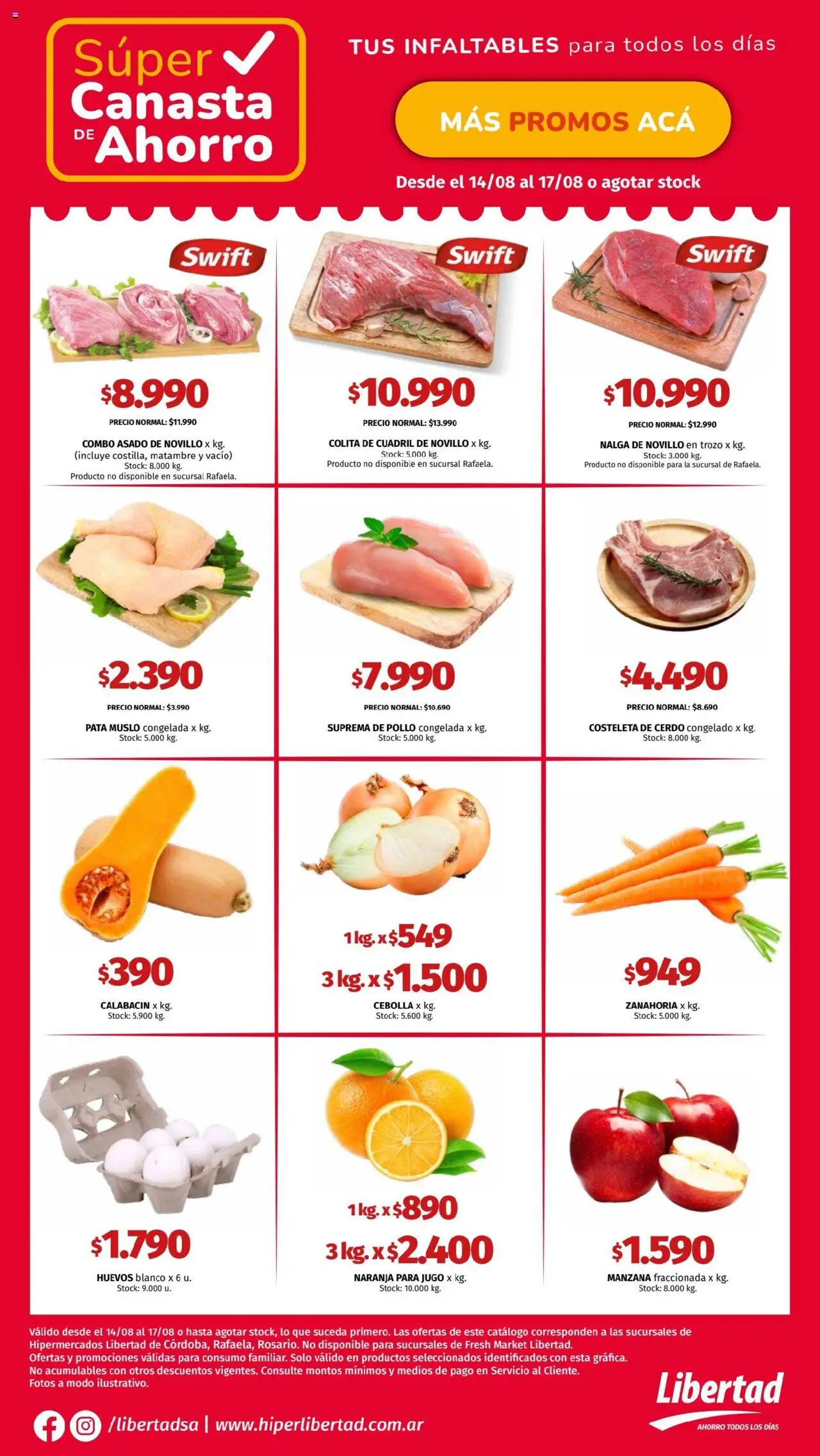 Hipermercado Libertad -Canasta - CENTRO │ válido desde el 14.08.2025 | Página: 2 | Productos: Pollo, Cebolla, Cerdo, Canasta