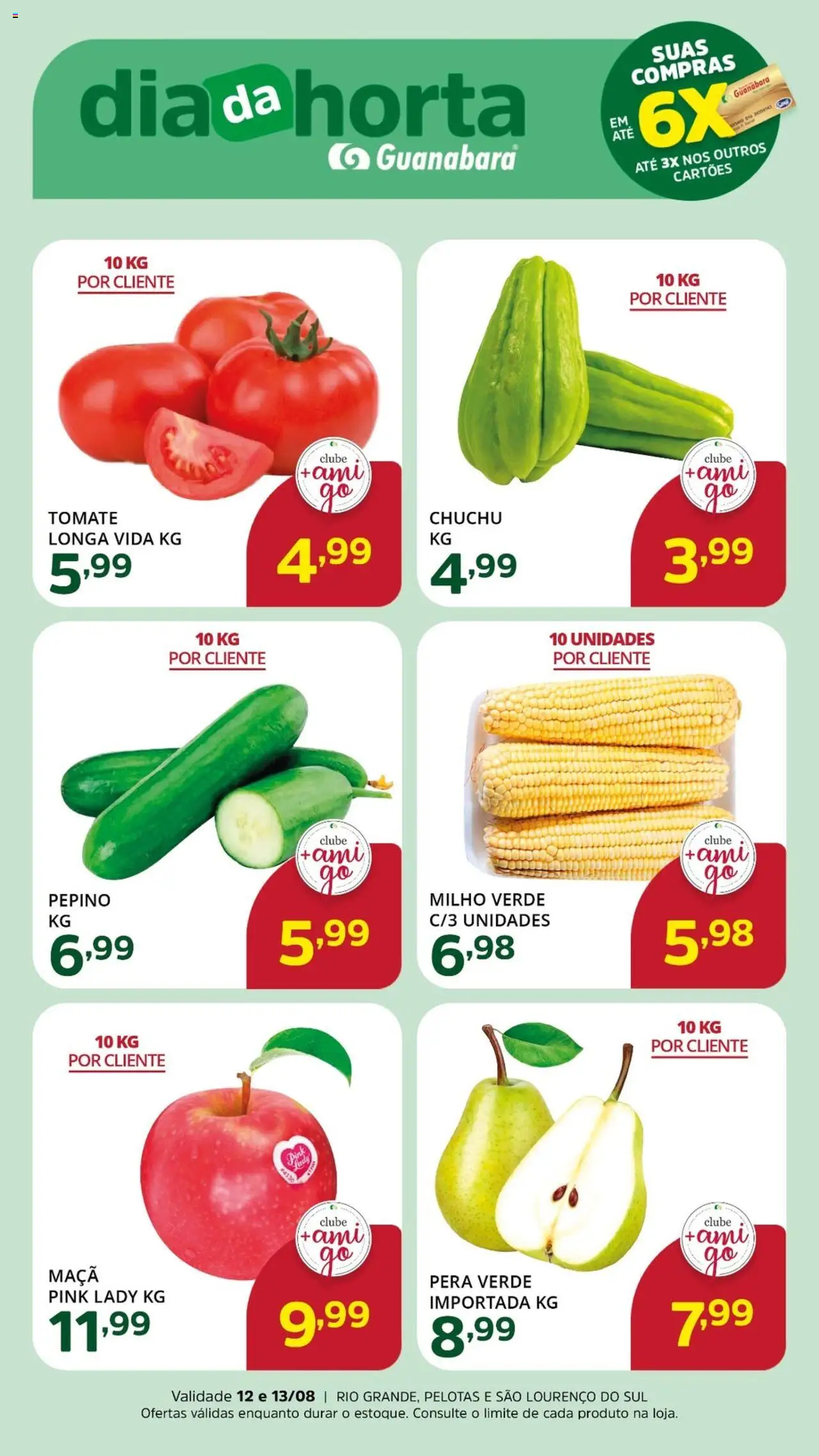 Supermercado Guanabara Folheto - válido de 12.08.2025 | Página: 3 | Produtos: Pera, Chuchu, Milho verde