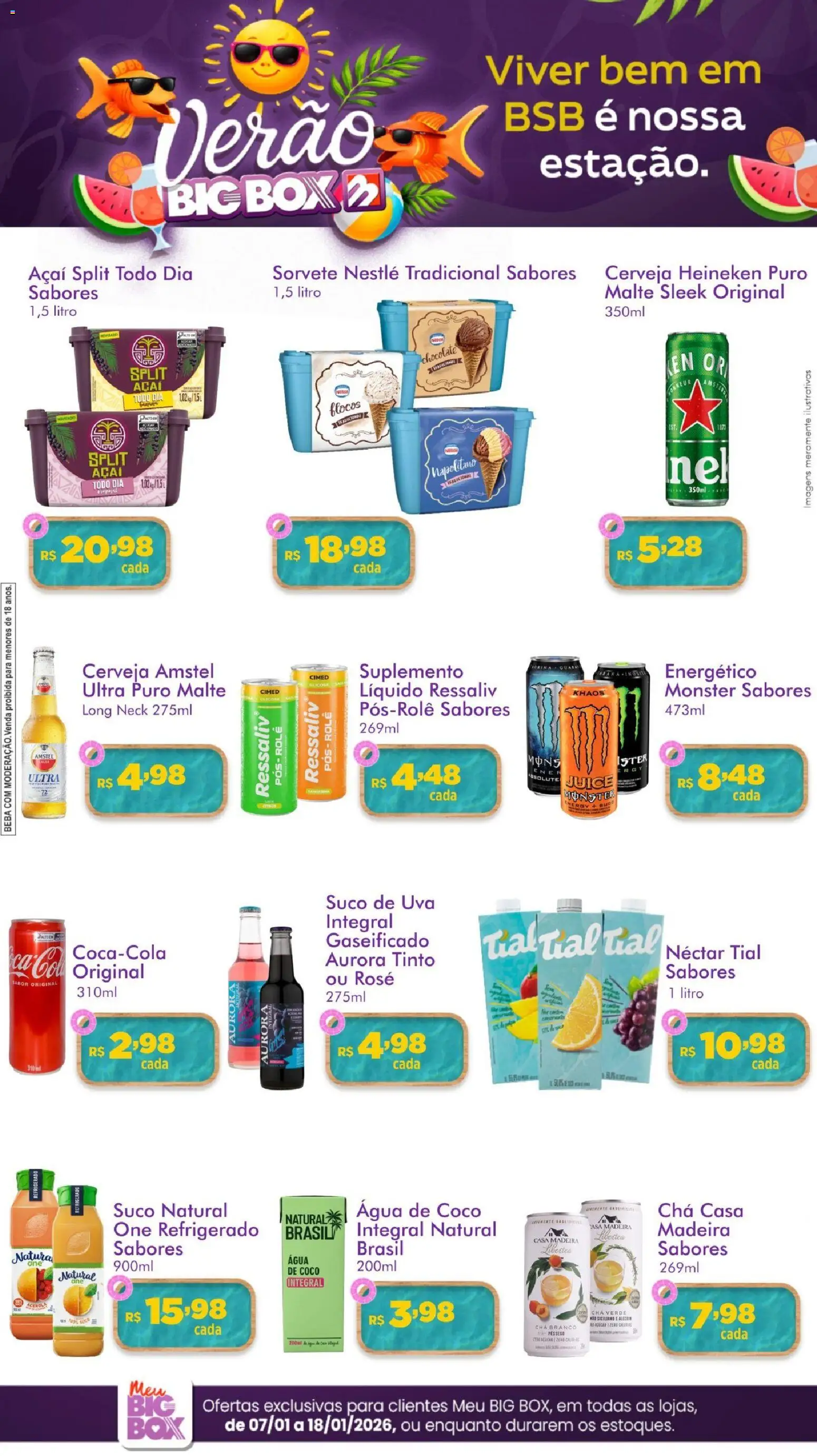 Big Box Folheto - válido de 07.01.2026 | Página: 1 | Produtos: Chocolate, Suco, Flocos, Chá verde