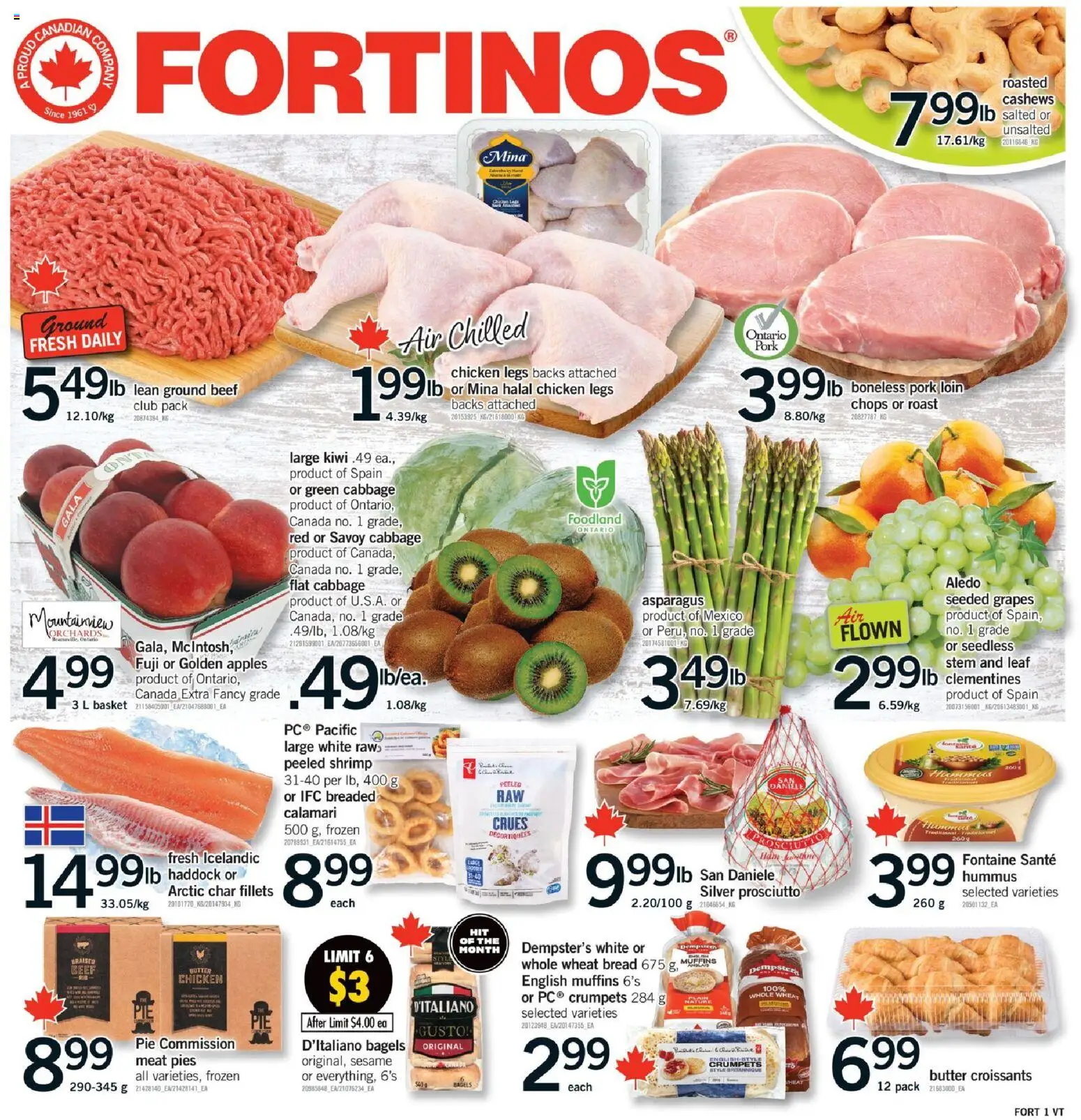 Fortinos flyer valid from 20.11.2025 | Page: 1 | Products: Beef, Kiwi, Basket, Chicken
