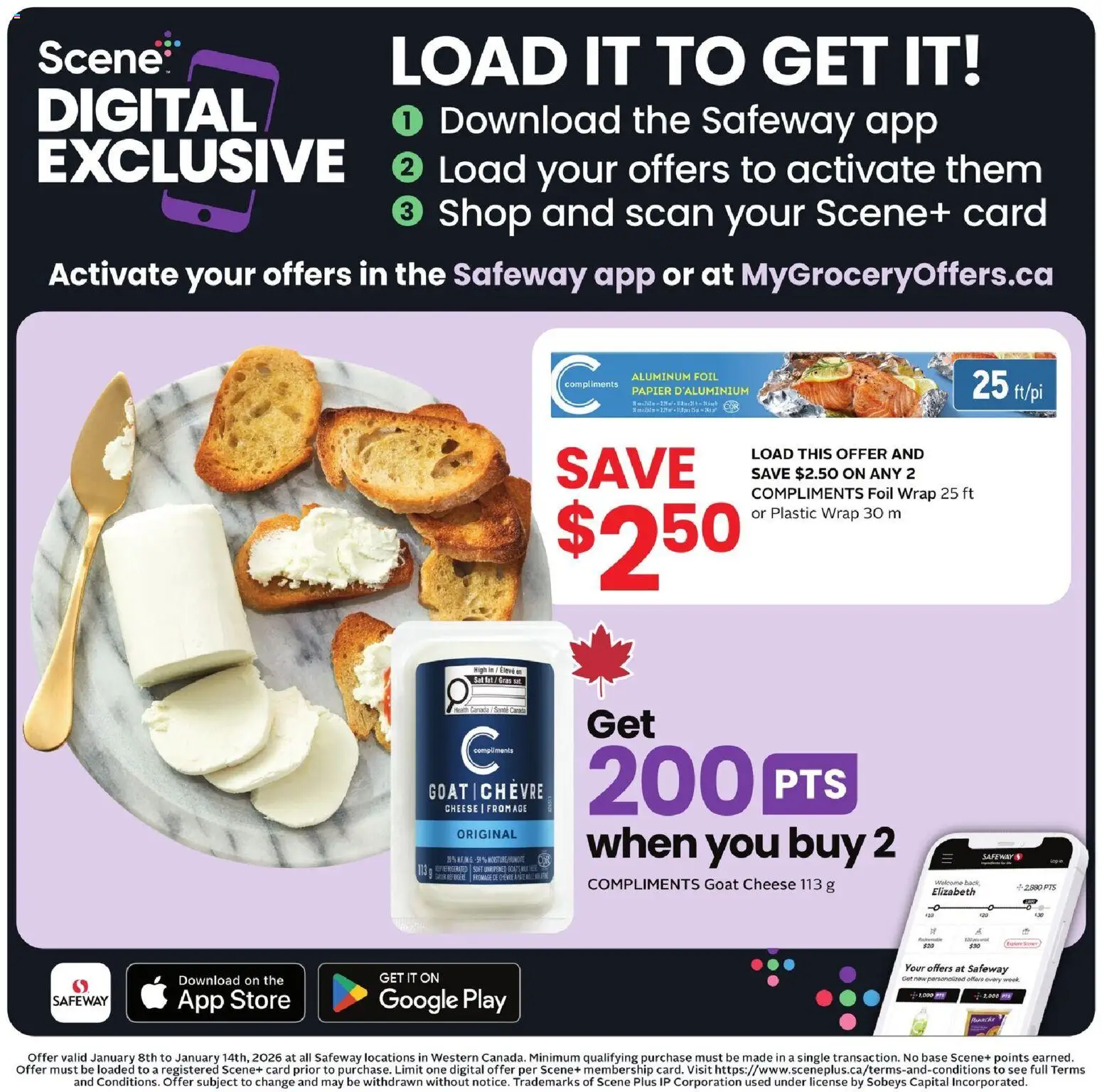Safeway flyer valid from 08.01.2026 | Page: 20 | Products: Cheese