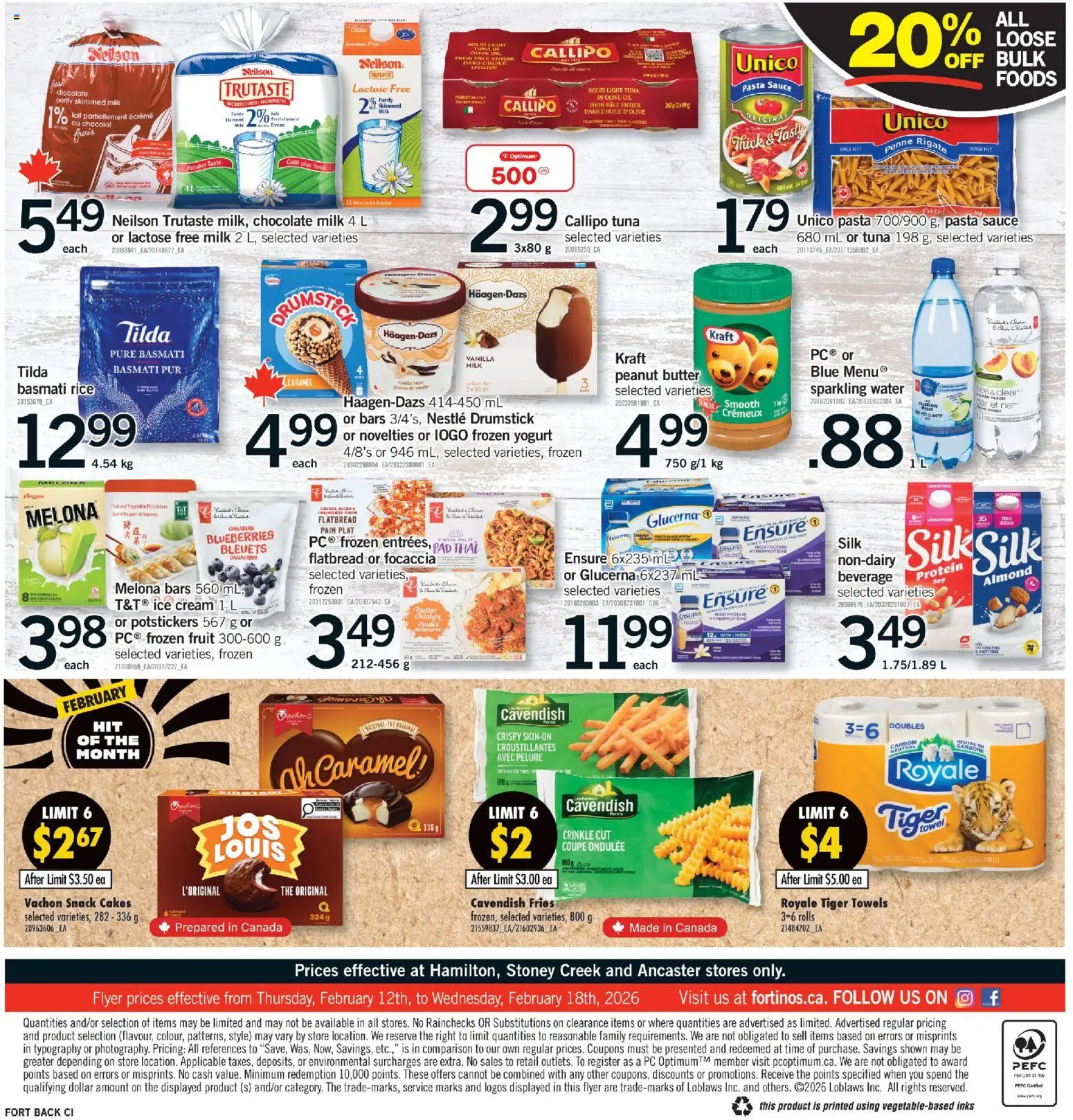 Fortinos flyer valid from 12.02.2026 | Page: 2 | Products: Rice, Pasta, Iron, Yogurt