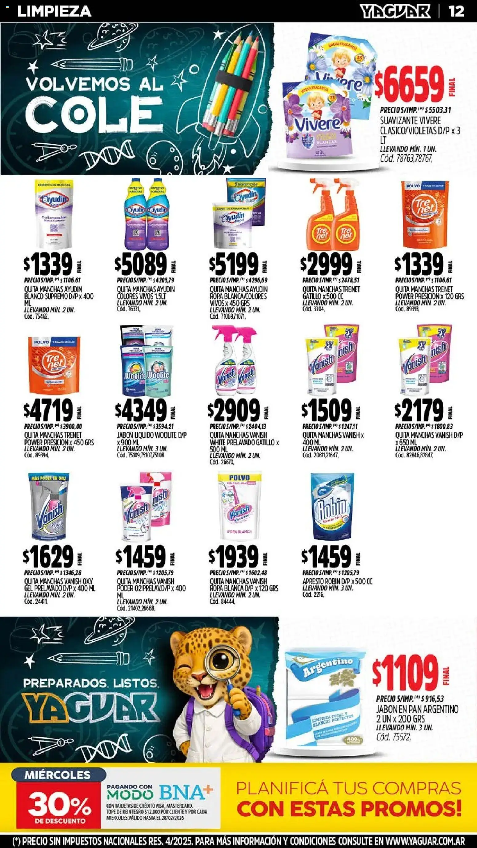 Yaguar - Oferta Semanal Jujuy │ válido desde el 23.02.2026 | Página: 12 | Productos: Polvo, Jabón líquido, Jabón, Ropa