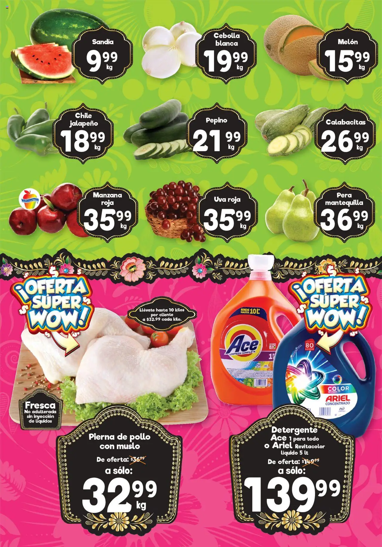 Nuevas ofertas de S-Mart válidas en toda la República Mexicana desde el 26.08.2025. ¡Encuentra las mejores ofertas en S-Mart folleto! | Página: 2 | Productos: Detergente, Pera, Sandía, Melón