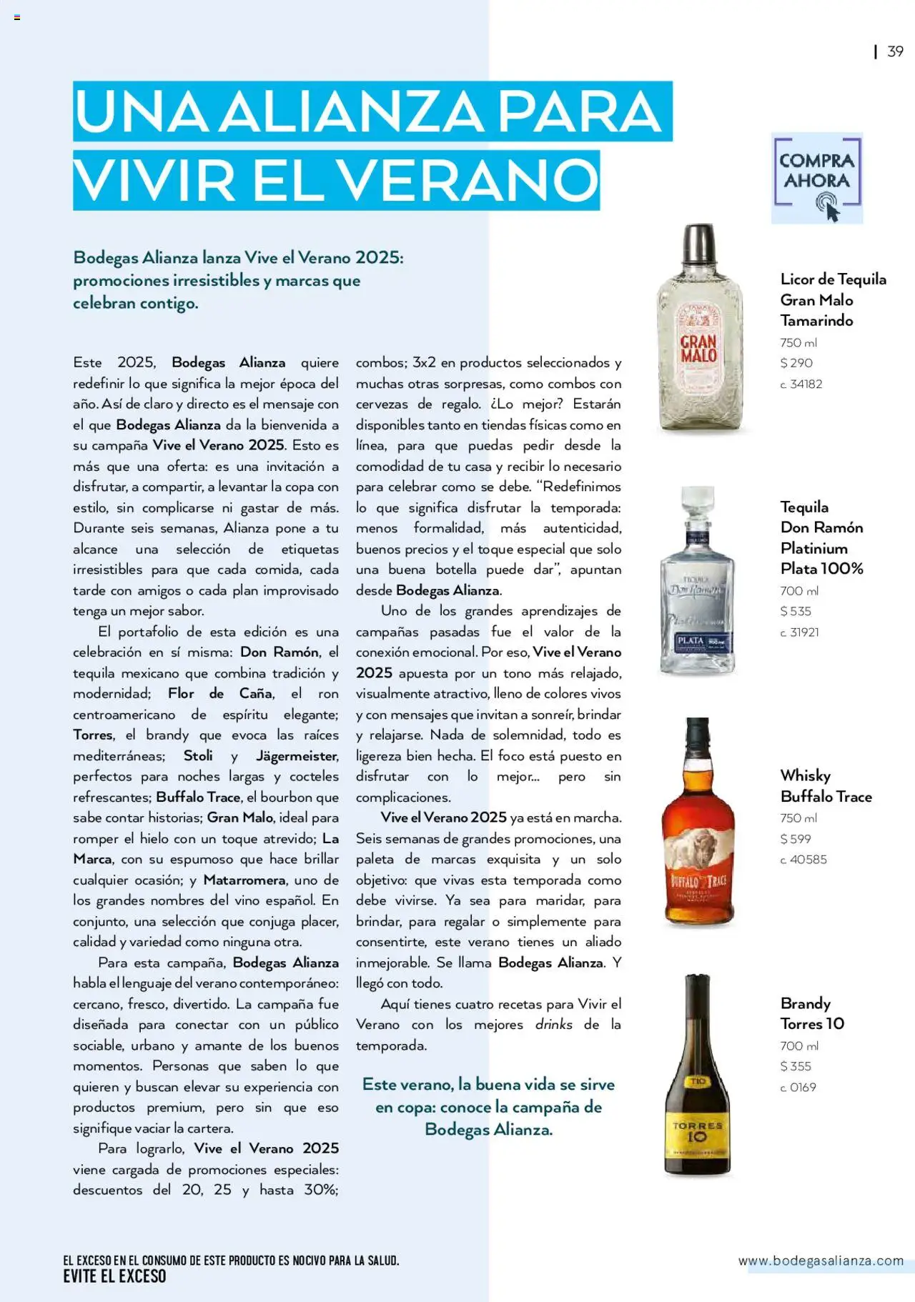 Nuevas ofertas de Bodegas Alianza válidas en toda la República Mexicana desde el 01.07.2025. ¡Encuentra las mejores ofertas en Bodegas Alianza catálogo Cava Morada! | Página: 41 | Productos: Tequila, Vino, Whisky, Foco