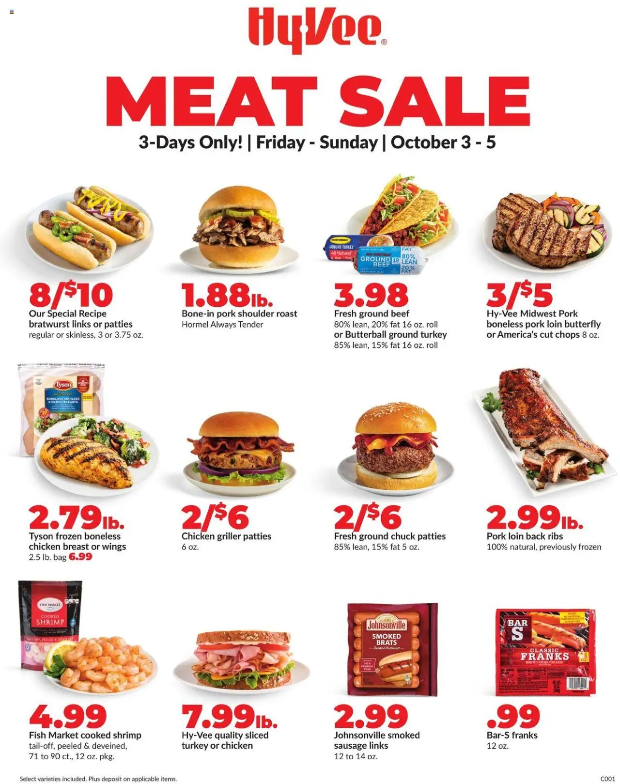 HyVee Special Sales - valid from 03.10.2025 | Page: 1 | Products: Fish, Beef, Sausage, Bag