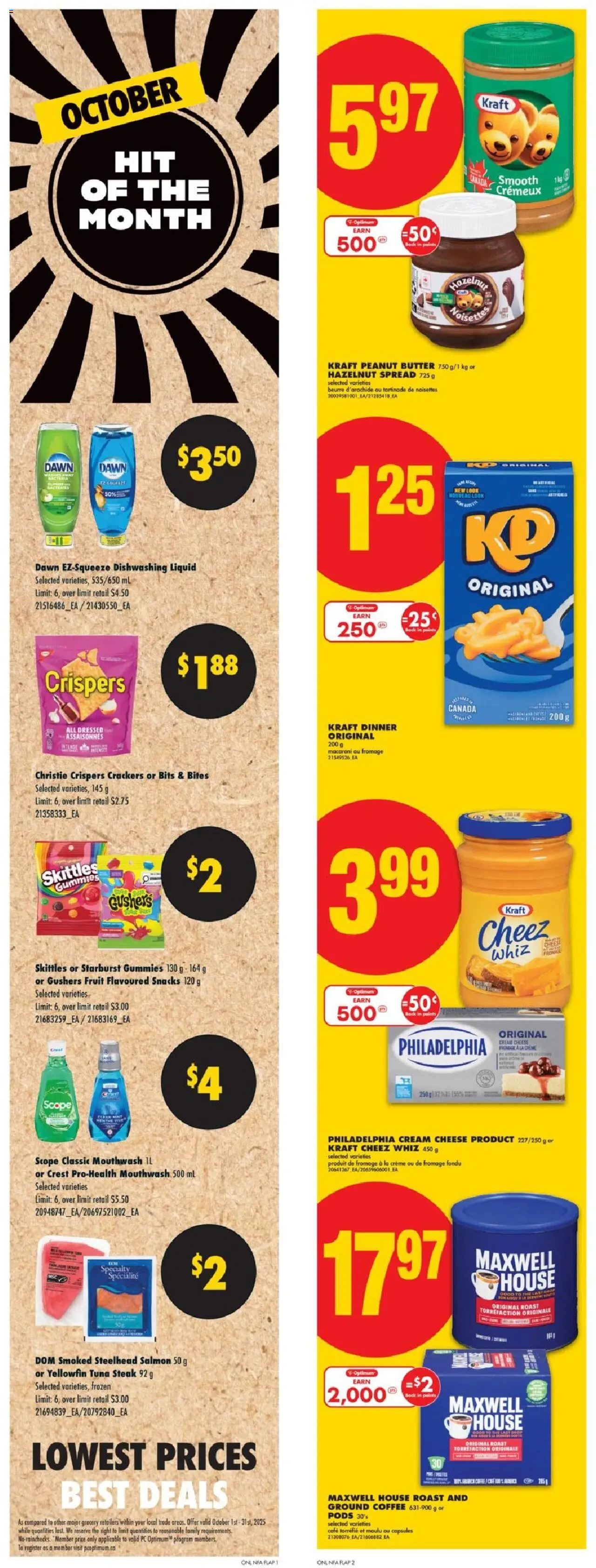 No Frills flyer valid from 09.10.2025 | Page: 6 | Products: Cream, Mouthwash, Butter, Cheese