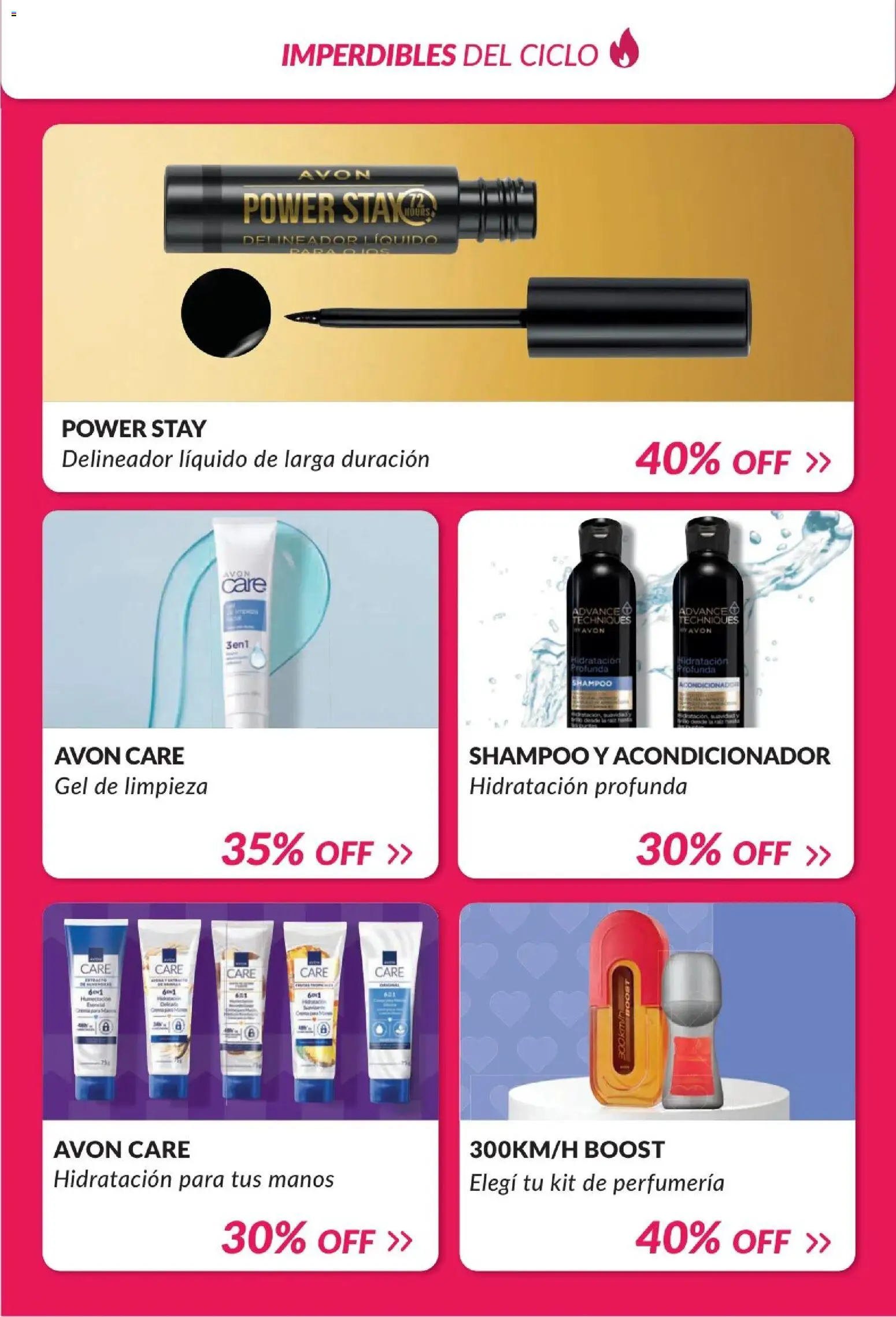Catálogo AVON Campaña 4/2026 │ válido desde el 01.04.2026 | Página: 3 | Productos: Delineador, Shampoo, Acondicionador