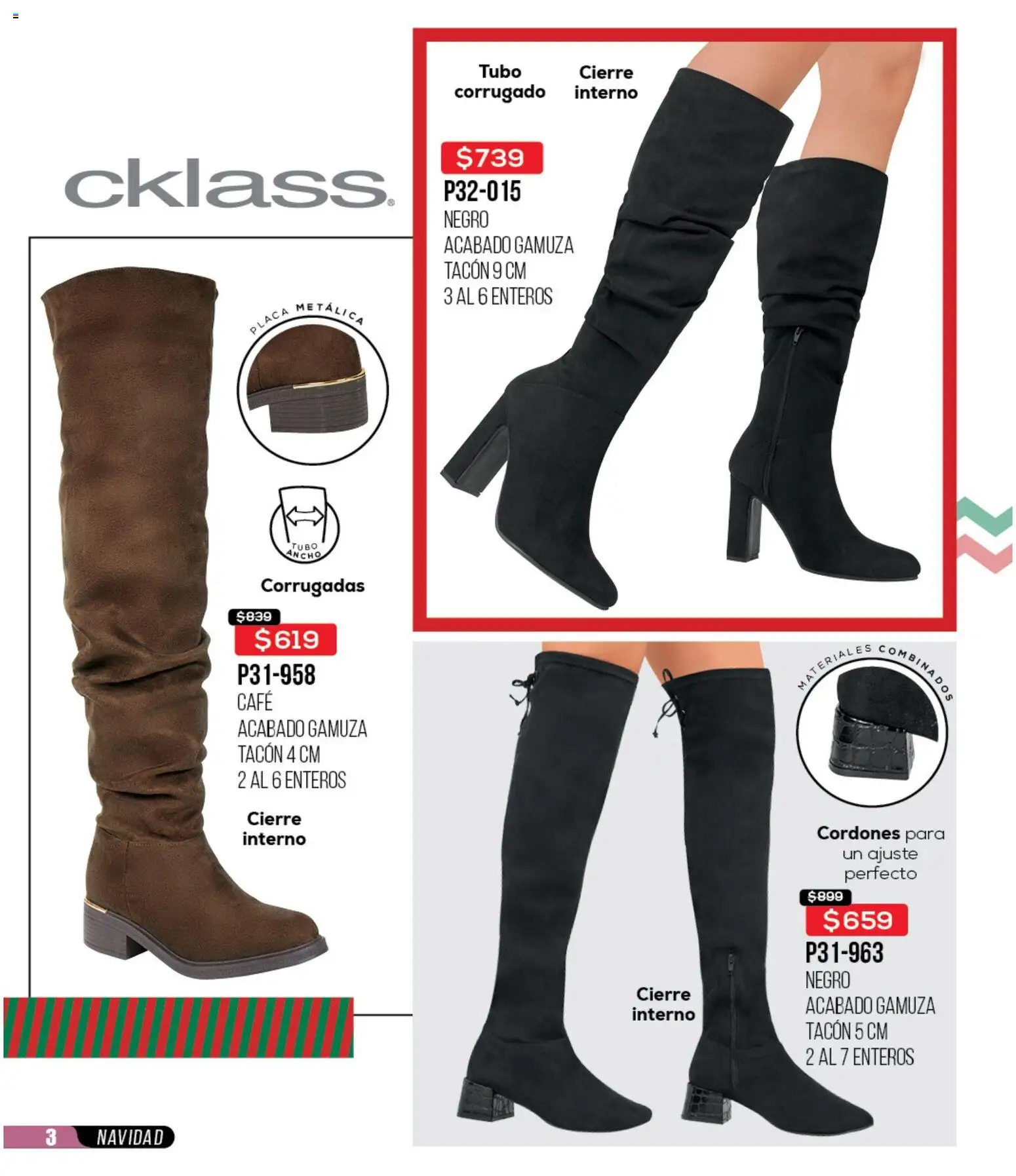 Nuevas ofertas de Cklass válidas en toda la República Mexicana desde el 30.11.2025. ¡Encuentra las mejores ofertas en Cklass catálogo Rebajas Navideñas Ropa! | Página: 261 | Productos: Café, Gamuza, Cordones