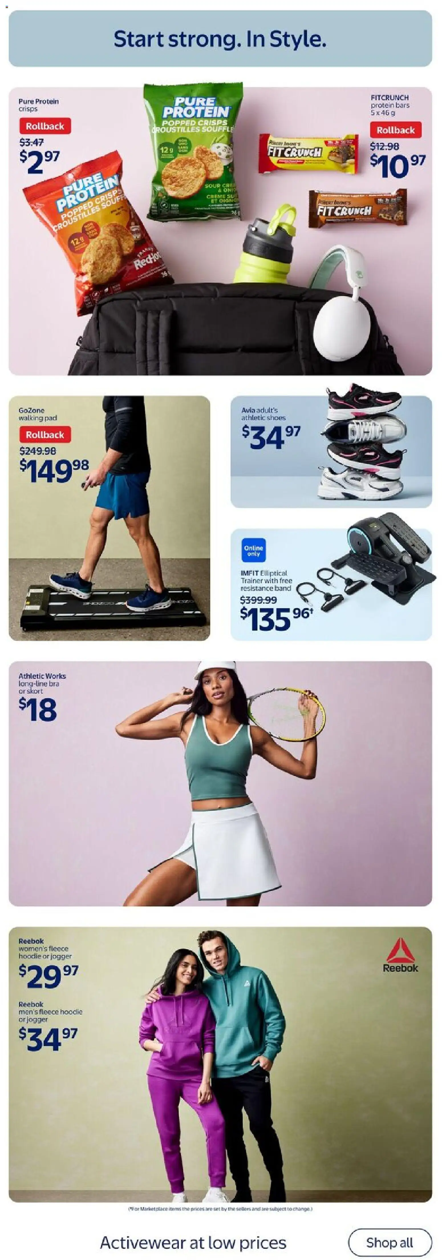 Walmart flyer valid from 01.01.2026 | Page: 2 | Products: Shoes, Hoodie, Bra