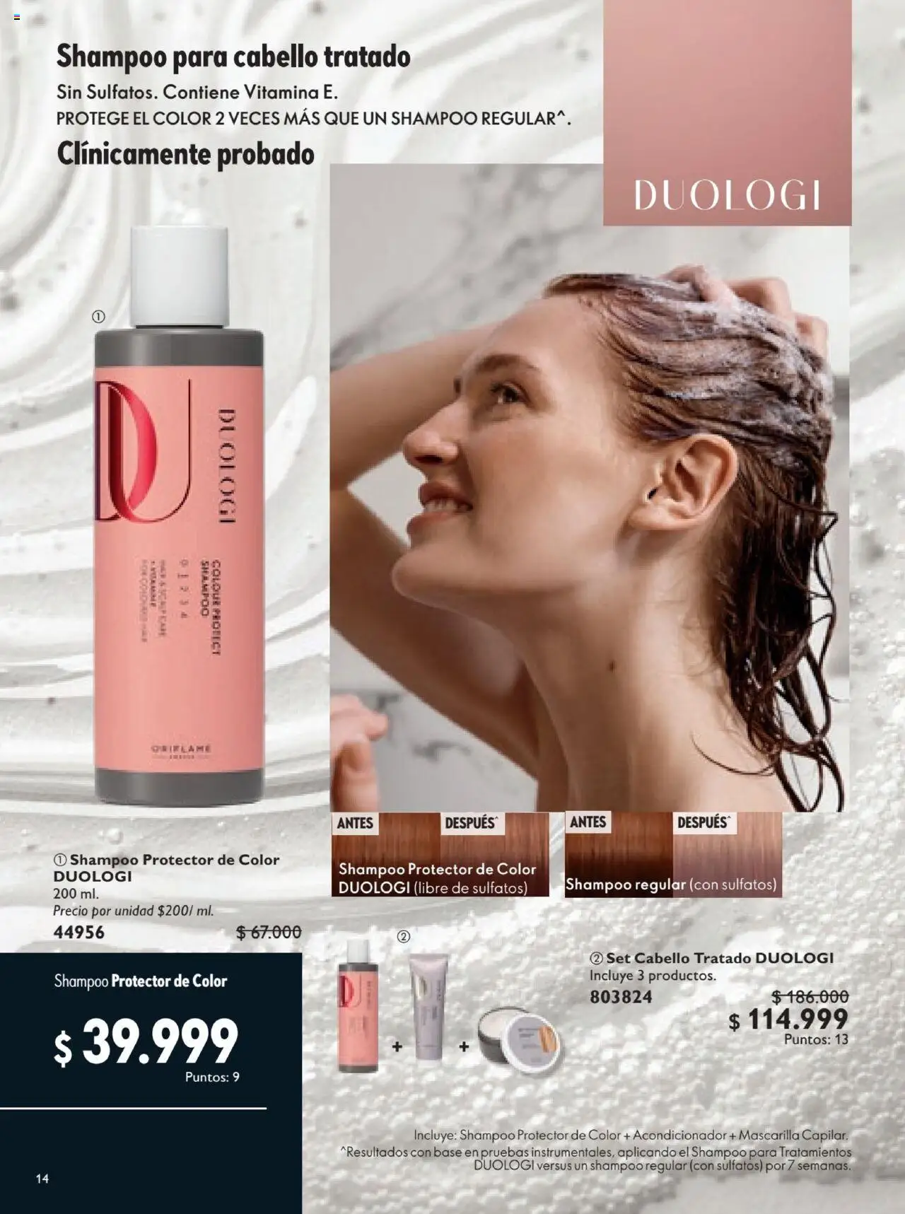Oriflame revista - valida desde el 12.07.2025 | Página: 14 | Productos: Shampoo, Mascarilla, Acondicionador