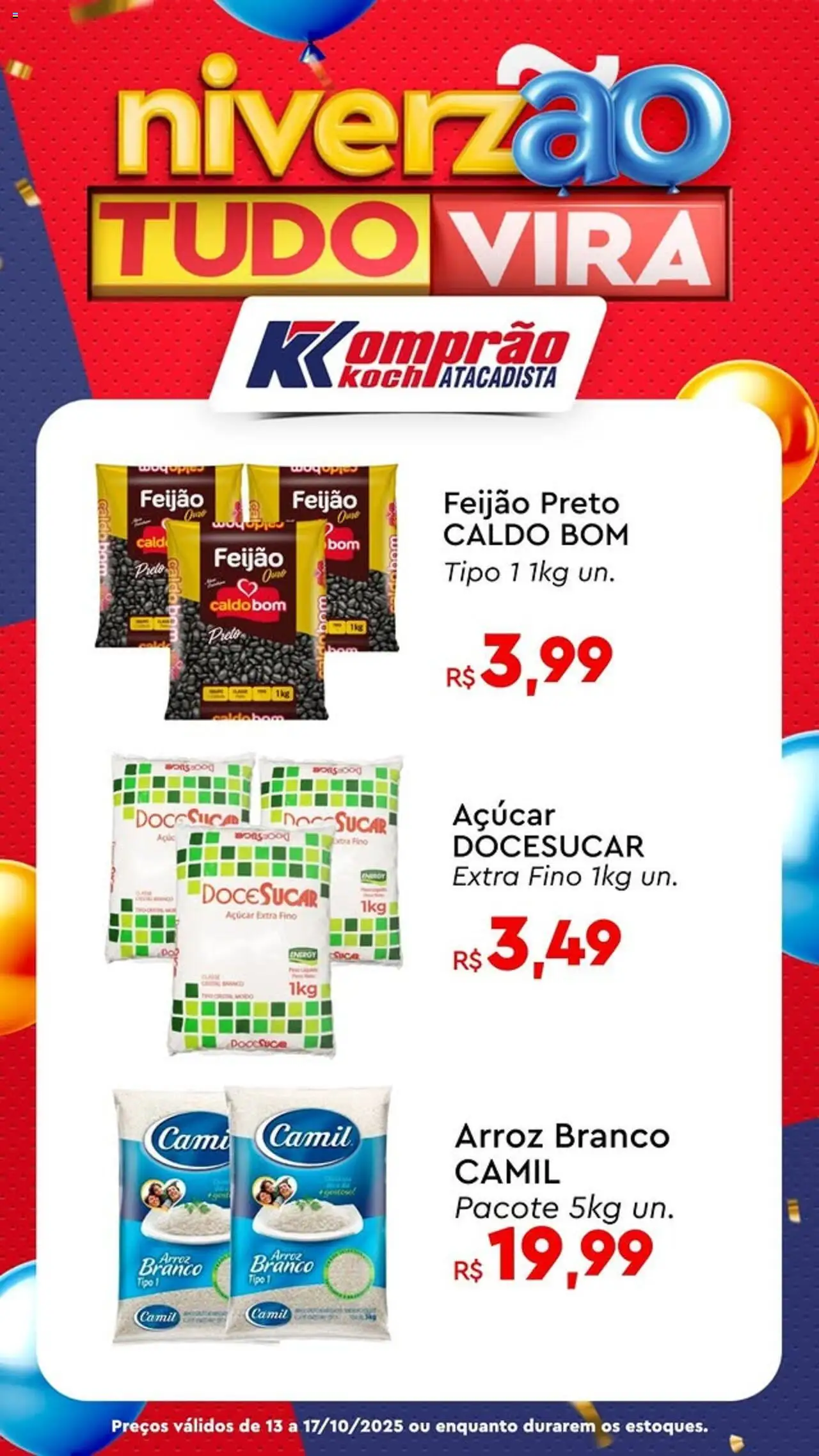 Komprao Atacadista Folheto - válido de 13.10.2025 | Página: 1 | Produtos: Feijão, Arroz, Açúcar