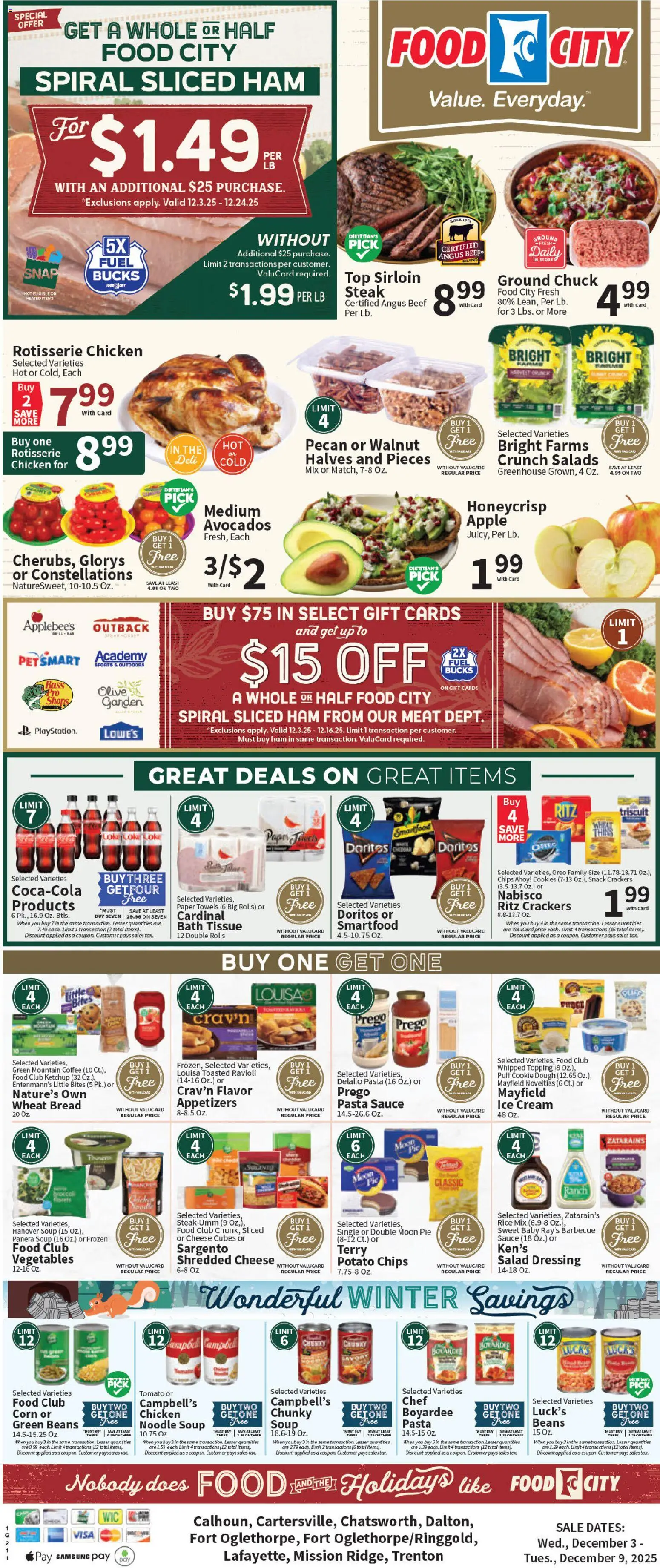 Food City Weekly Ad - valid from 03.12.2025 | Page: 3 | Products: Ham, Rice, Chips, Cream