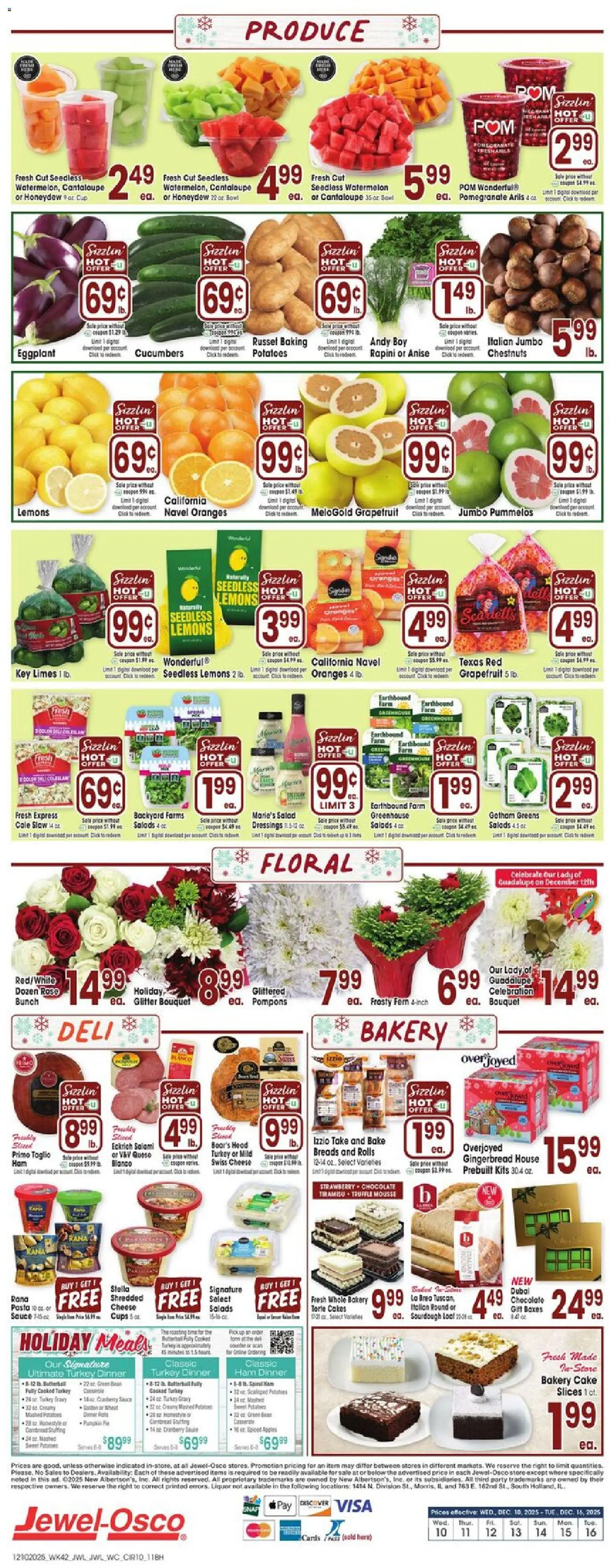Jewel Osco Weekly Ad - IN - valid from 10.12.2025 | Page: 10 | Products: Bakery, Oranges, Salad, Sauce