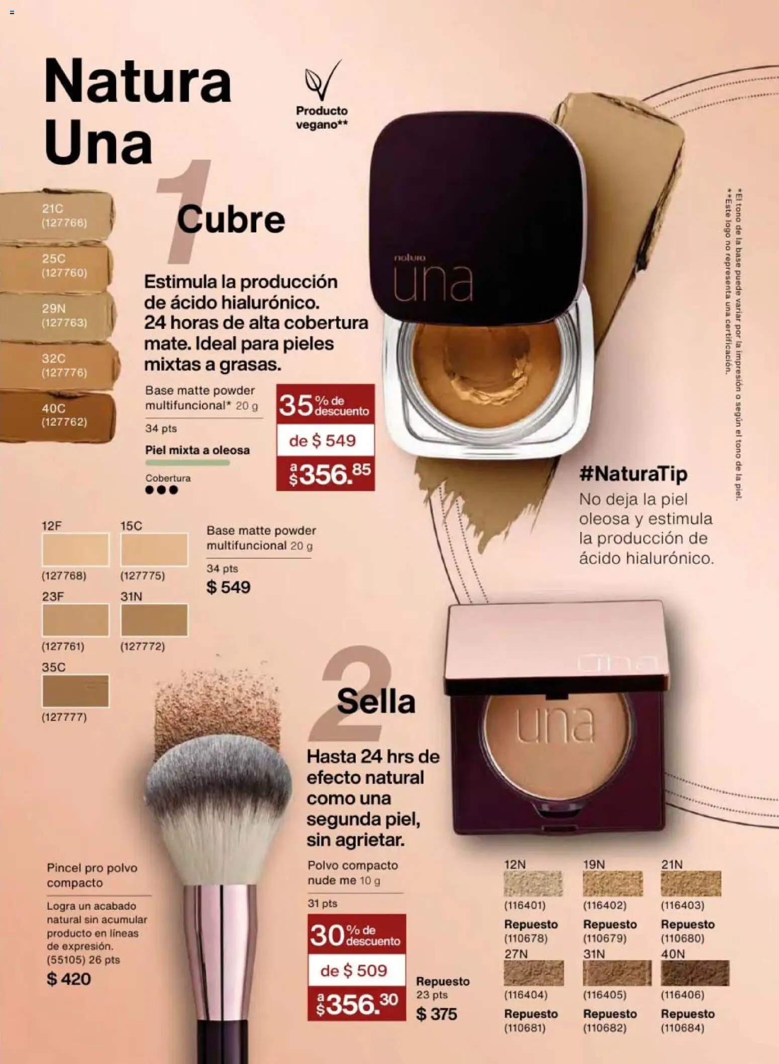 Nuevas ofertas de Natura válidas en toda la República Mexicana desde el 30.01.2026. ¡Encuentra las mejores ofertas en Natura campaña 3 2026! | Página: 71 | Productos: Pincel, Polvo compacto, Polvo