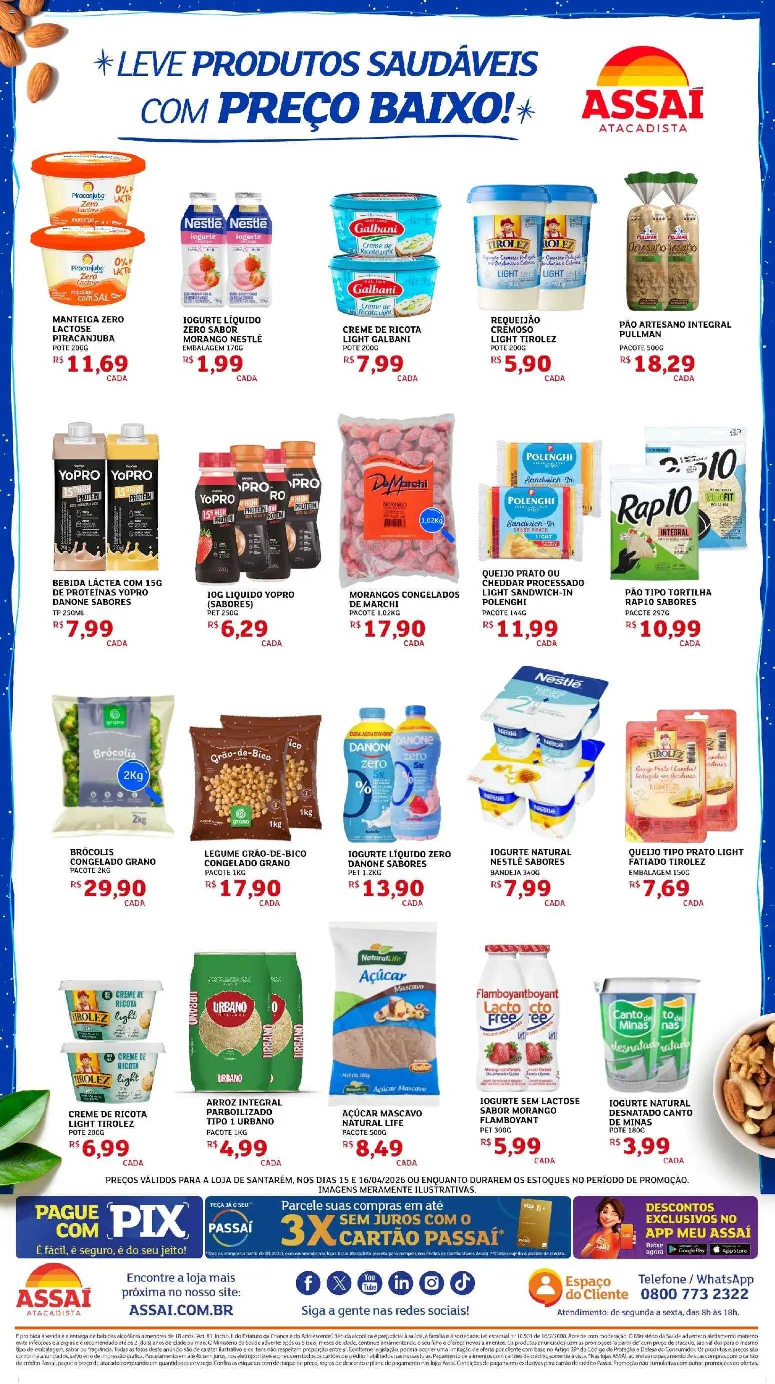 Assaí Atacadista Folheto - válido de 15.04.2026 | Página: 2 | Produtos: Base, Cereais, Bandeja, Açúcar mascavo