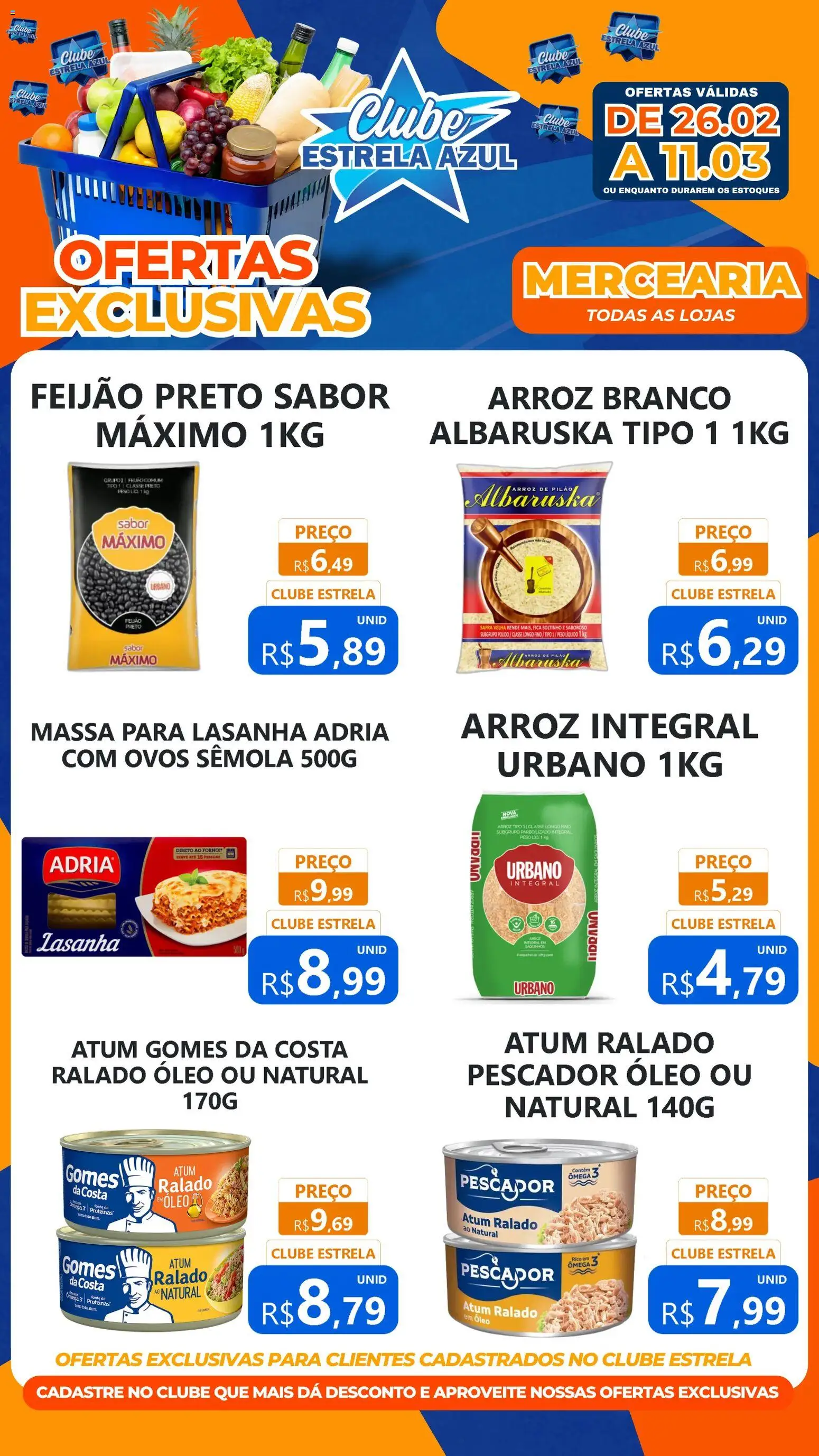 Estrela Azul Folheto - válido de 26.02.2026 | Página: 1 | Produtos: Ovos, Óleo, Gomes da costa, Lasanha