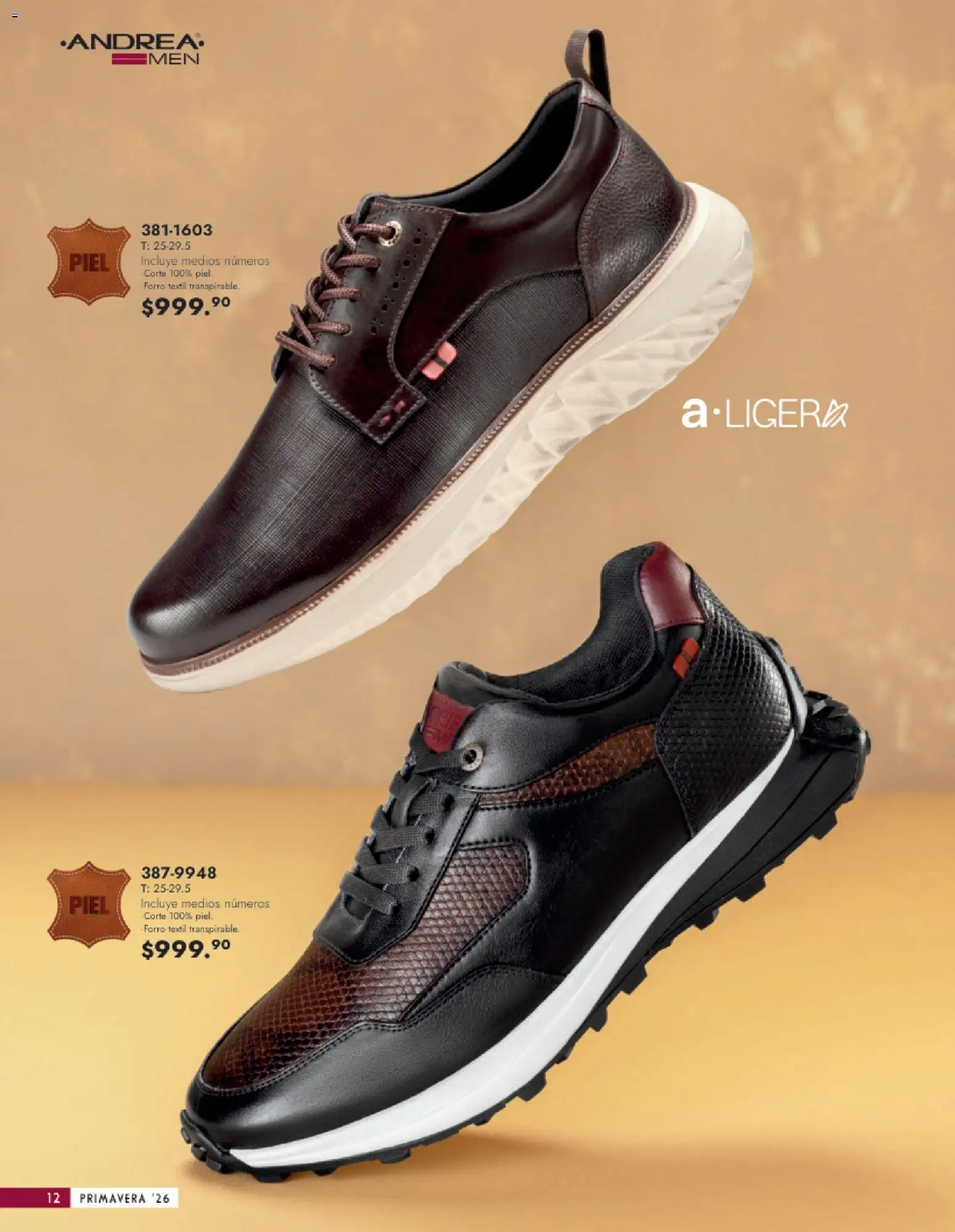 Nuevas ofertas de Andrea válidas en toda la República Mexicana desde el 25.01.2026. ¡Encuentra las mejores ofertas en Andrea catálogo Calzado Caballero! | Página: 12