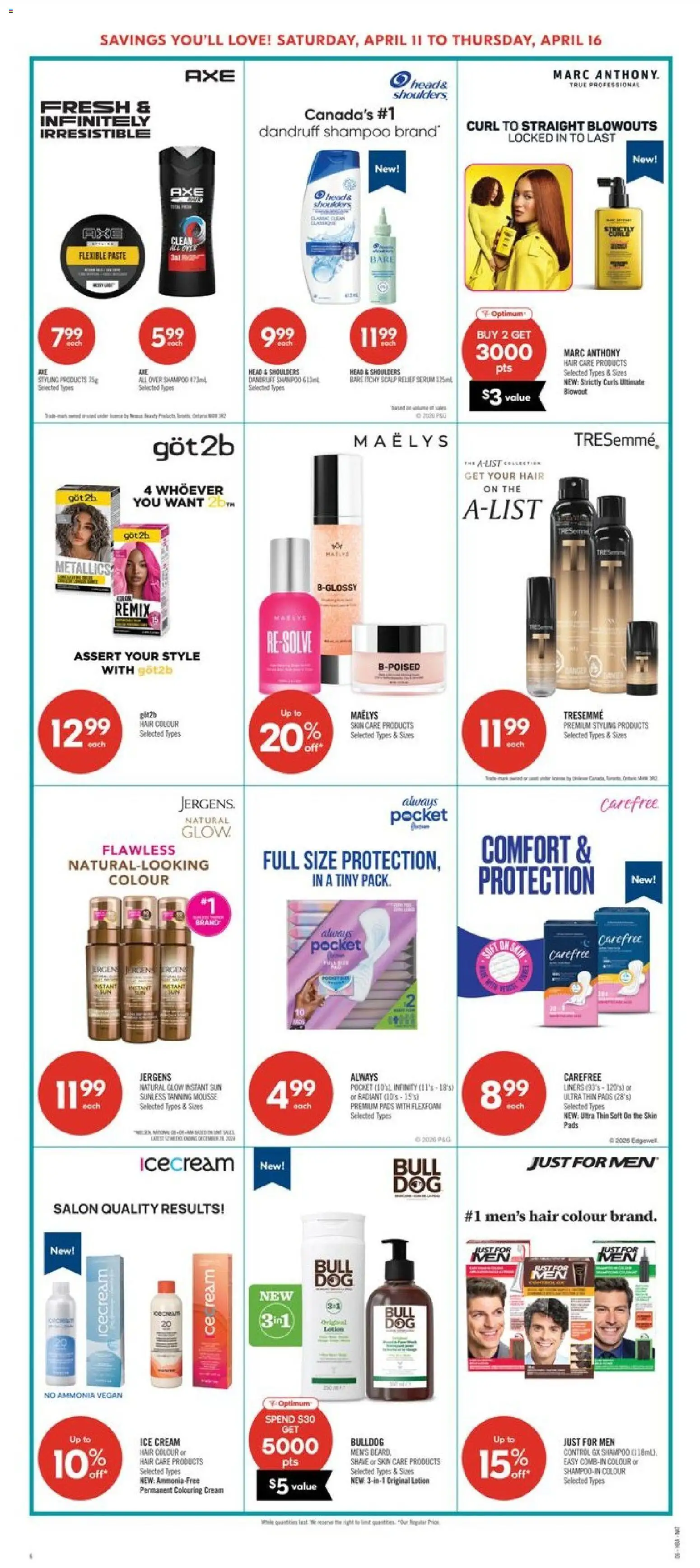 Shoppers flyer valid from 10.04.2026 | Page: 10 | Products: Cream, Ice cream, Shampoo