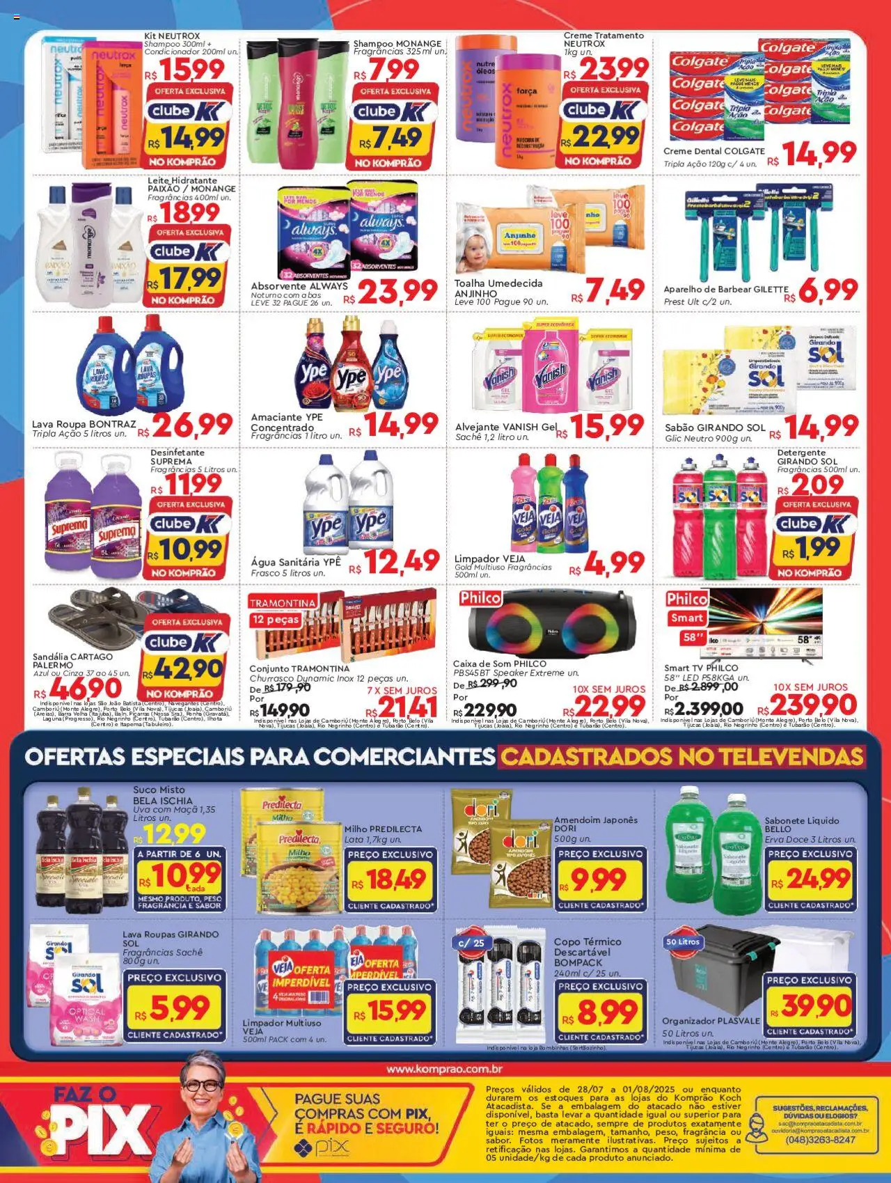 Komprao Atacadista Folheto - válido de 28.07.2025 | Página: 4 | Produtos: Feijão, Arroz, Açúcar