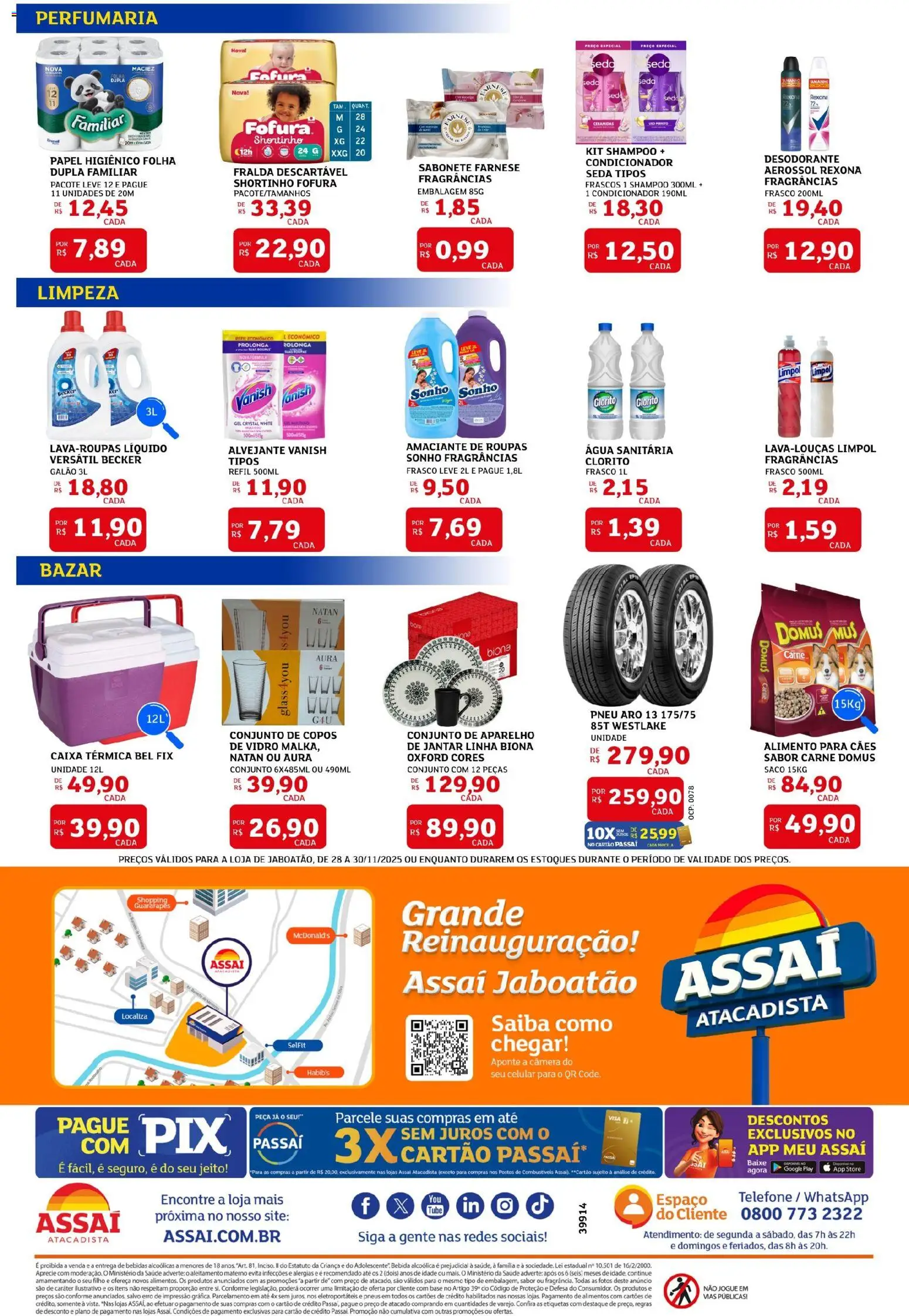 Assaí Atacadista Folheto - válido de 28.11.2025 | Página: 8 | Produtos: Pneu, Alvejante, Caixa, Rexona