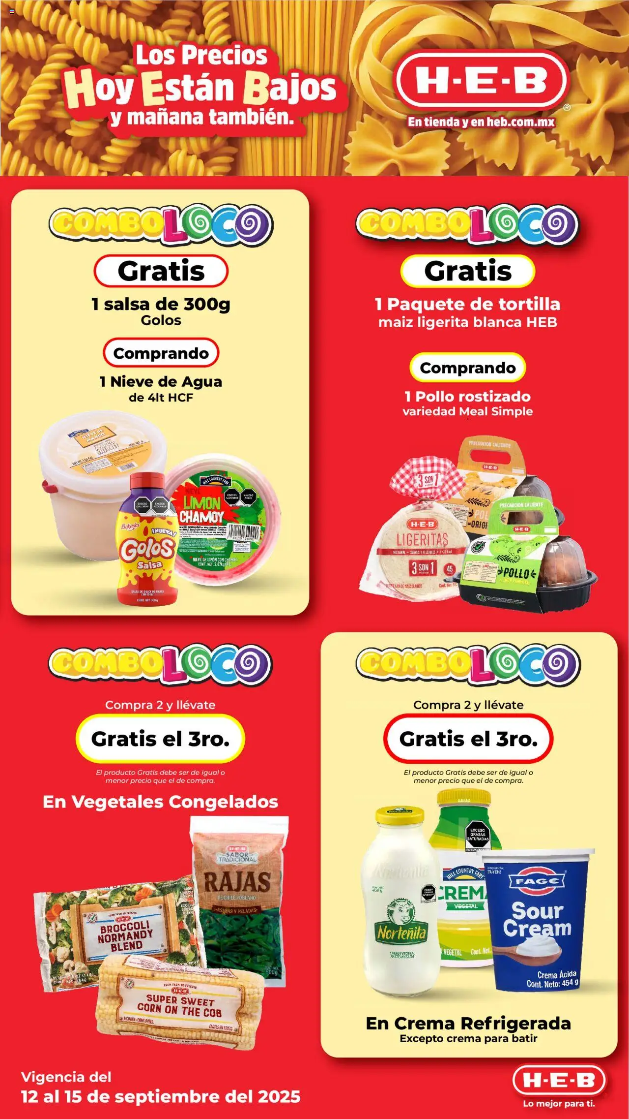 Nuevas ofertas de H-E-B válidas en toda la República Mexicana desde el 12.09.2025. ¡Encuentra las mejores ofertas en H-E-B - Folleto! | Página: 9 | Productos: Pollo, Maíz, Crema, Limón