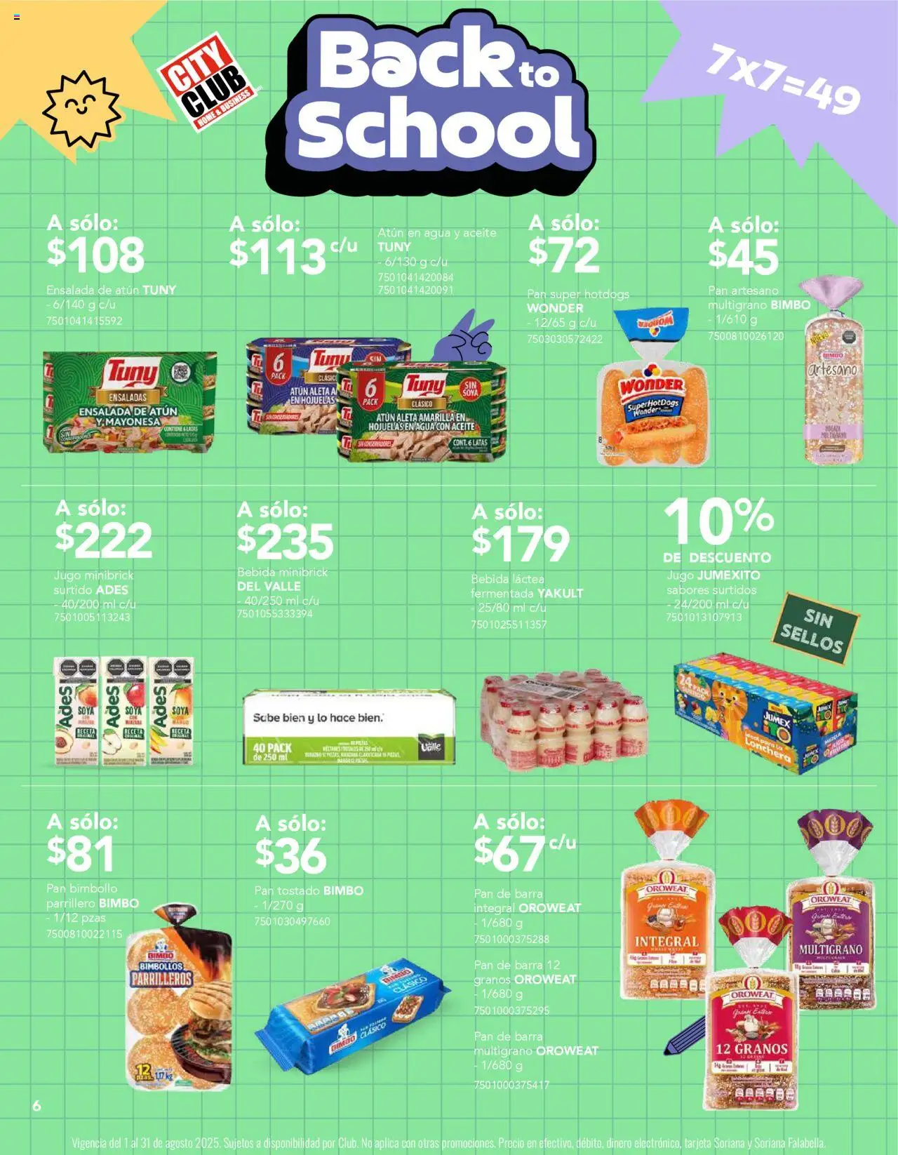 Nuevas ofertas de City Club válidas en toda la República Mexicana desde el 01.08.2025. ¡Encuentra las mejores ofertas en City Club - Catálogo! | Página: 6 | Productos: Atún, Aceite, Pan, Jugo