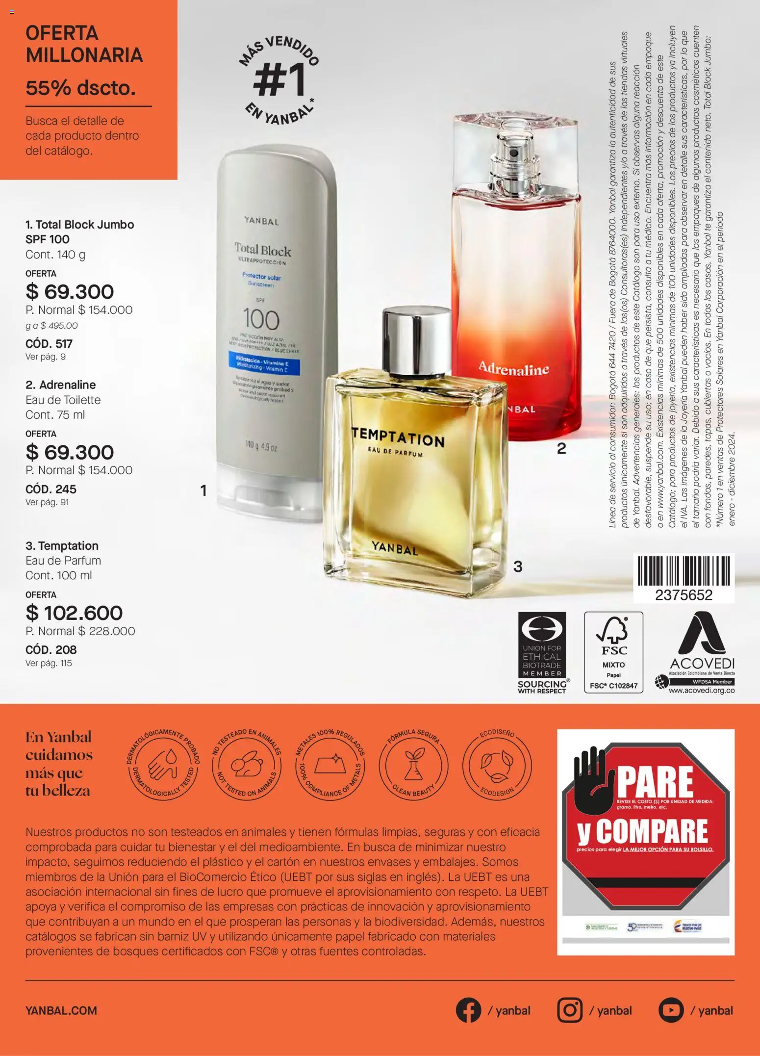Yanbal revista - valida desde el 03.01.2026 | Página: 126 | Productos: Té, Caso, Eau de toilette, Protector solar