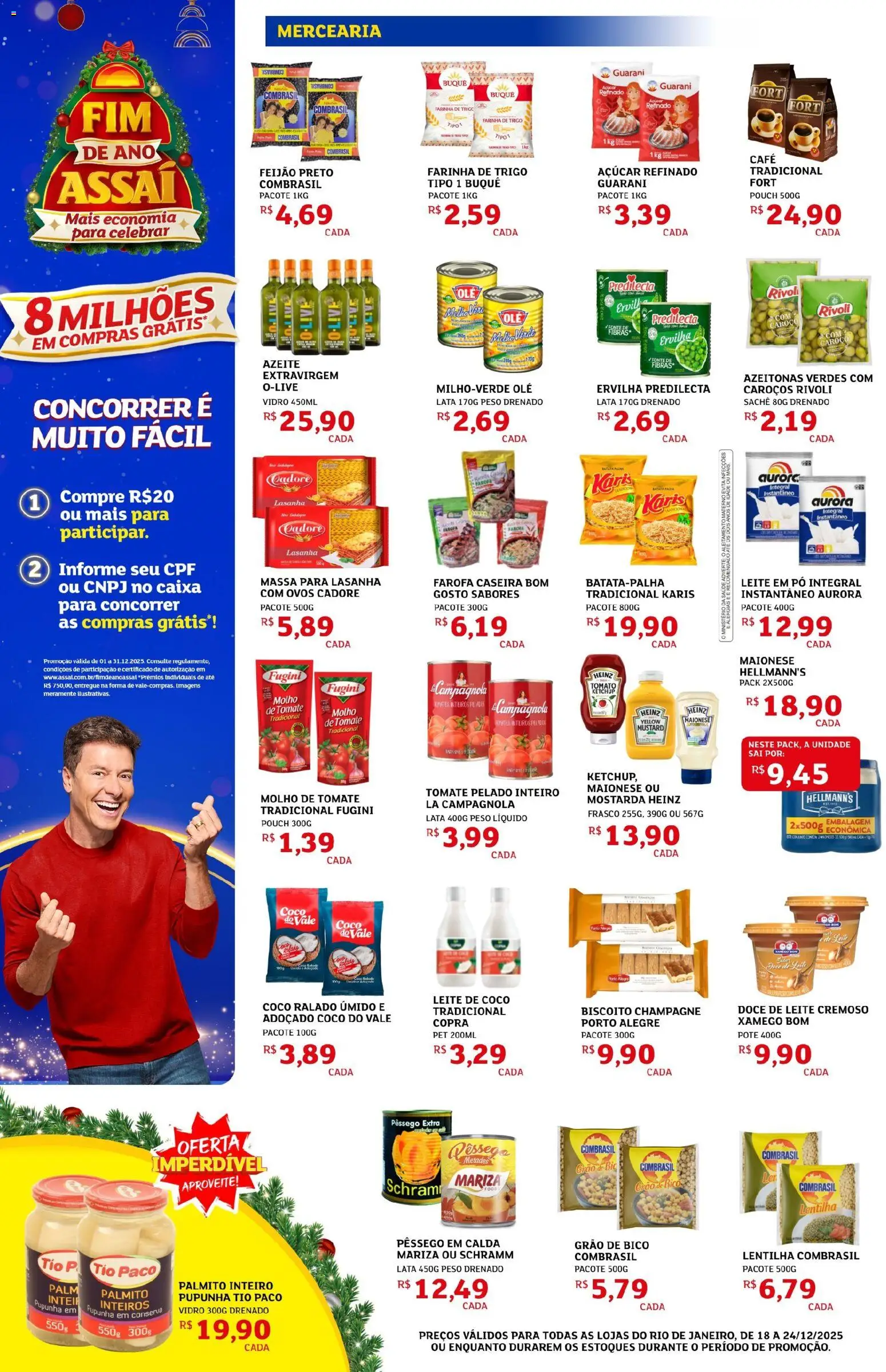 Assaí Atacadista Folheto - válido de 18.12.2025 | Página: 2 | Produtos: Feijão, Bico, Maionese, Leite em pó