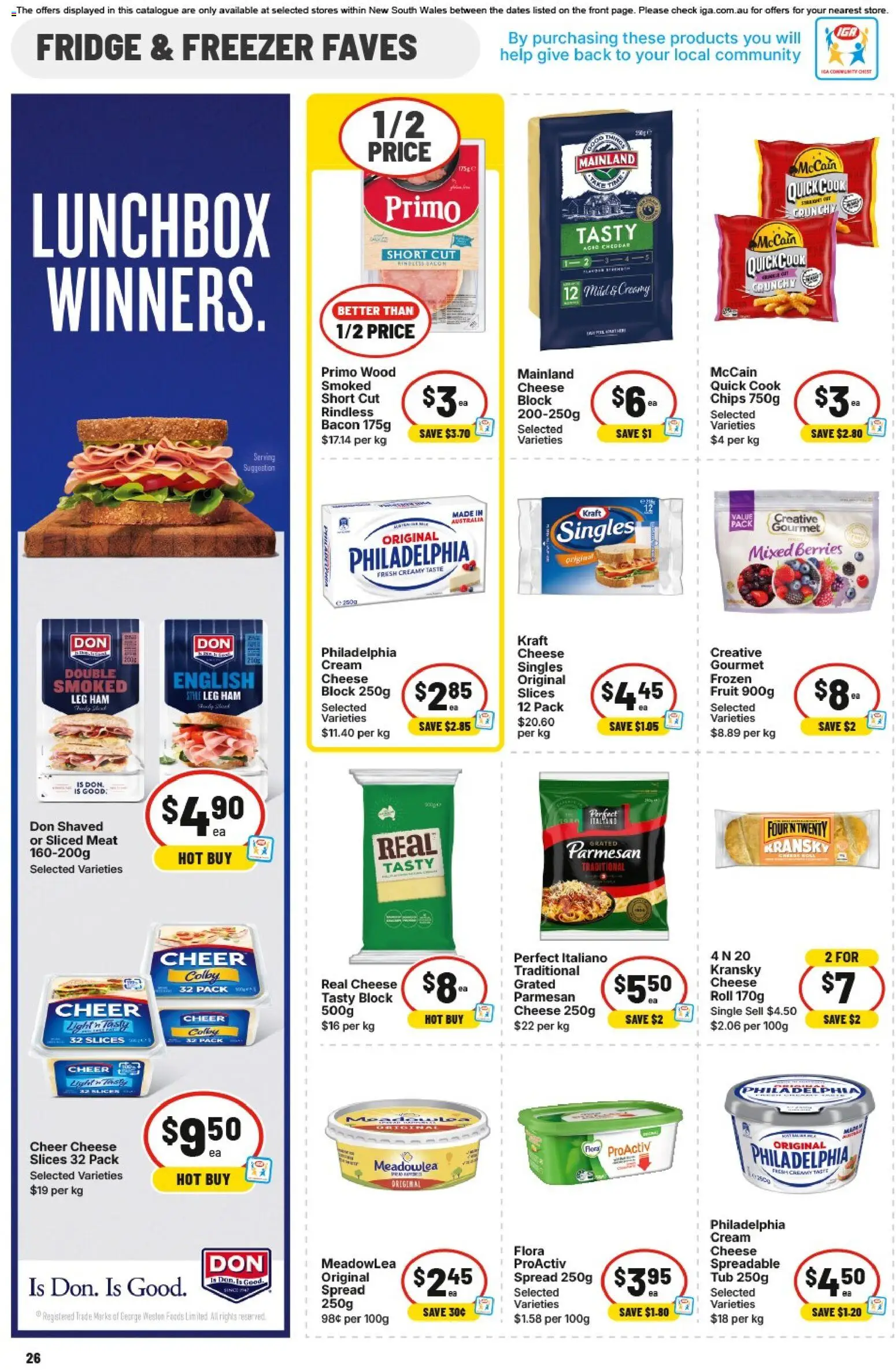 IGA catalogue - valid from 28.01.2026 | Page: 22 | Products: Bacon, Meat, Chips, Cream