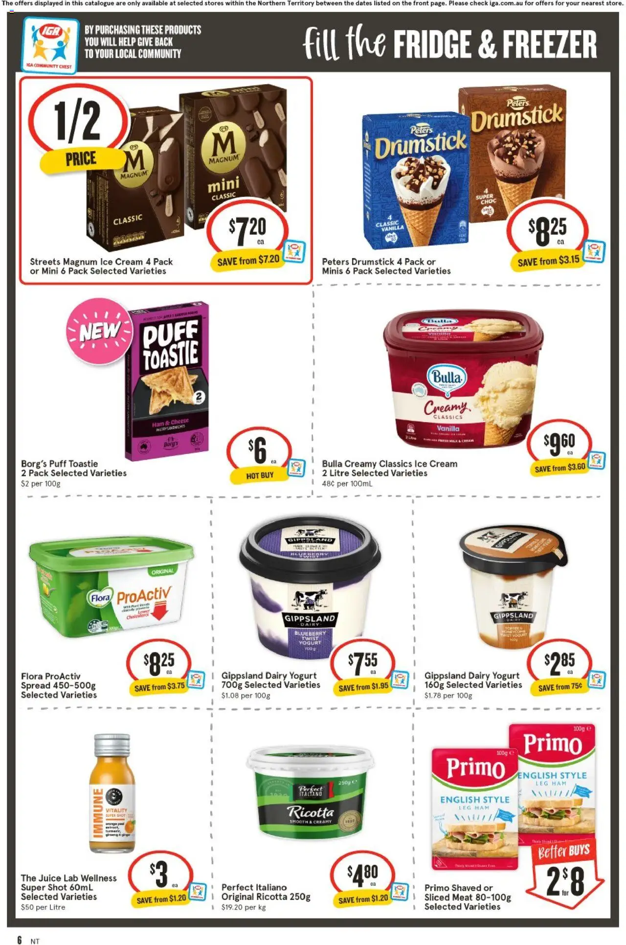 IGA catalogue - valid from 13.08.2025 | Page: 6 | Products: Juice, Meat, Cream, Freezer