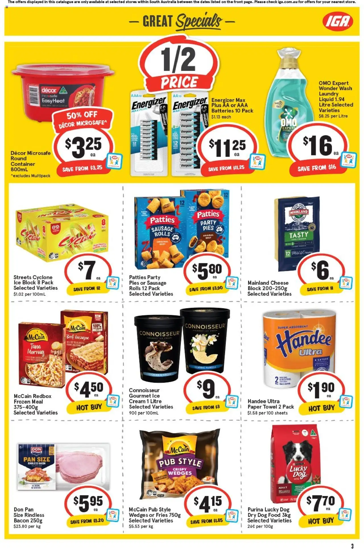 IGA catalogue - valid from 17.09.2025 | Page: 3 | Products: Decor, Bacon, Cheese, Beef