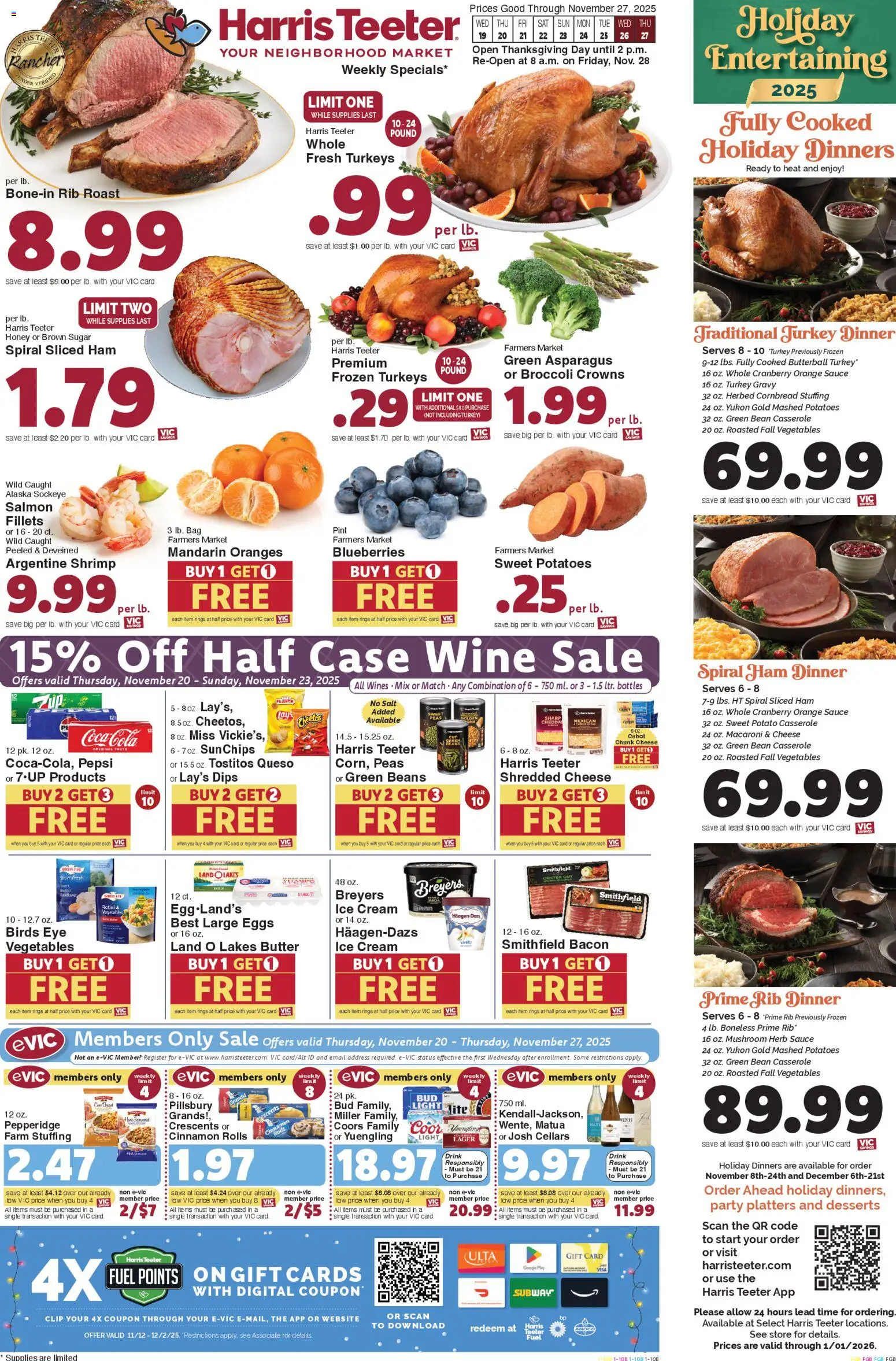 Harris Teeter Weekly Ad - SC - valid from 19.11.2025 | Page: 1 | Products: Broccoli, Potatoes, Sugar, Bag