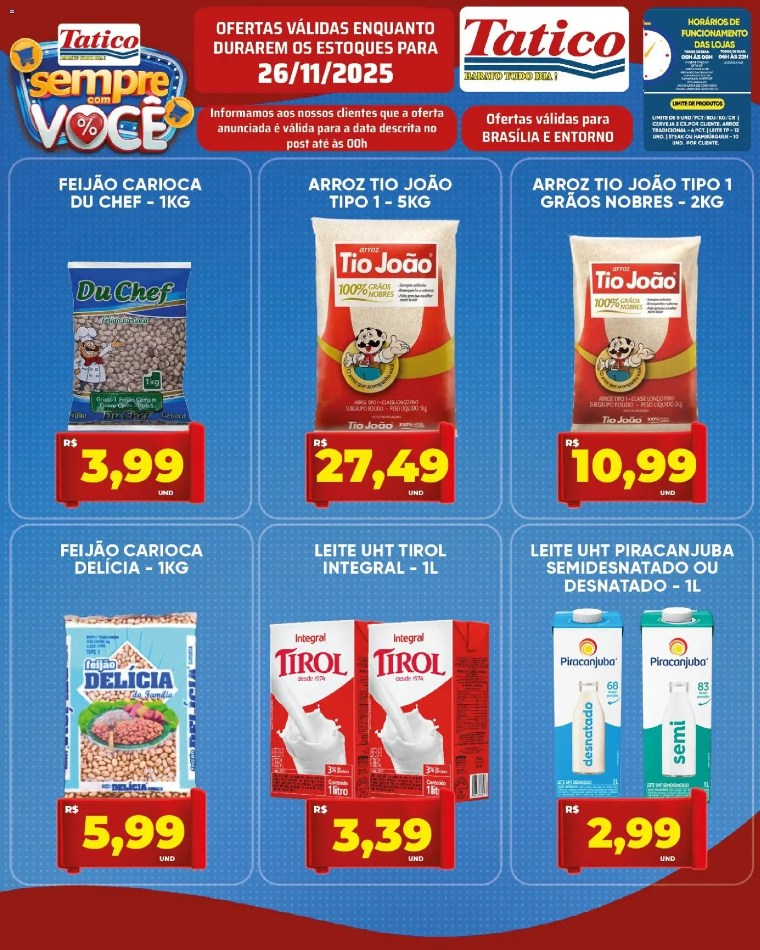 Tatico Folheto - válido de 27.11.2025 | Página: 23 | Produtos: Feijão, Leite, Arroz, Hambúrguer