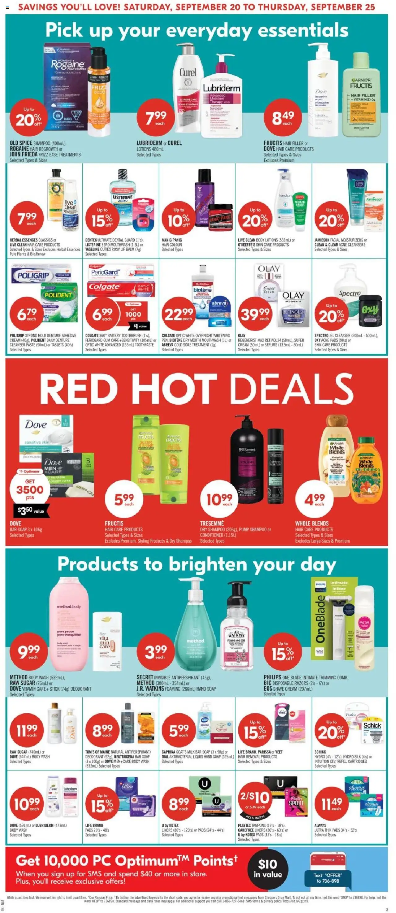Shoppers flyer valid from 20.09.2025 | Page: 10 | Products: Soap, Deodorant, Antiperspirant, Mouthwash