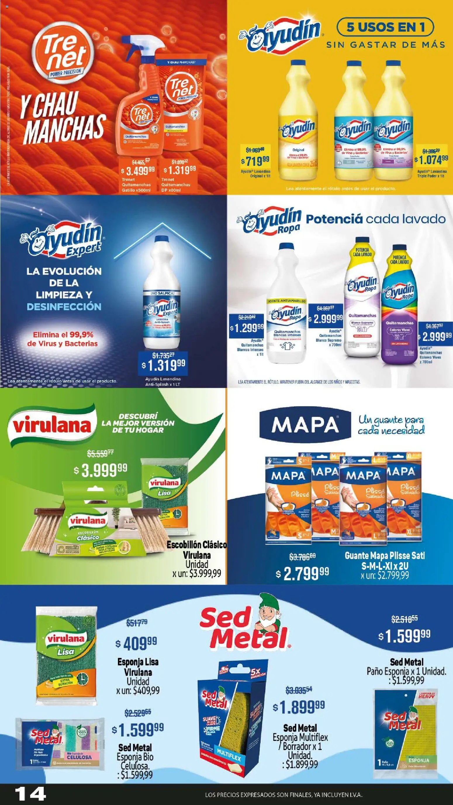 Makro ofertas │ válido desde el 23.10.2025 | Página: 14 | Productos: Lavandina, Guante, Quitamanchas, Esponja