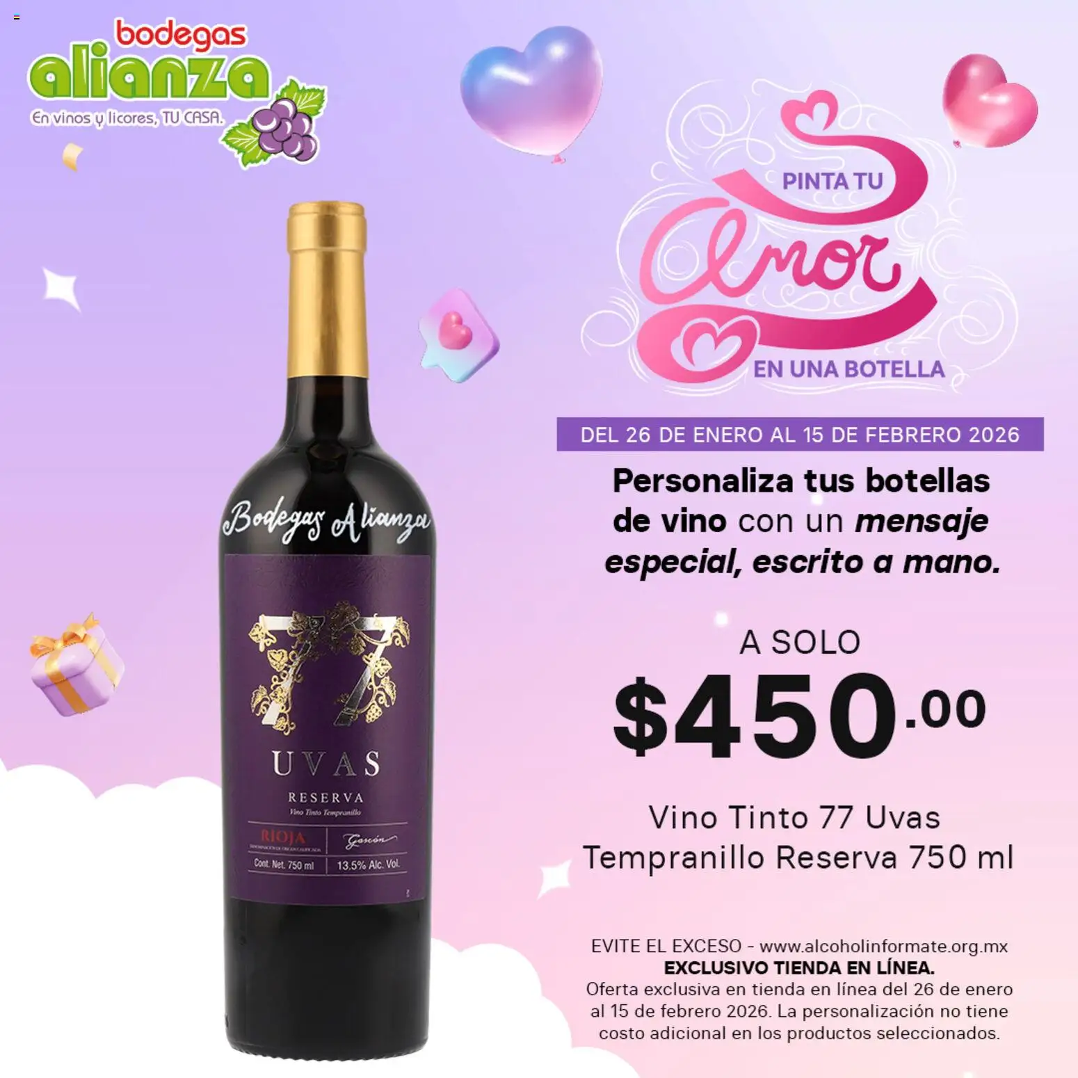 Nuevas ofertas de Bodegas Alianza válidas en toda la República Mexicana desde el 26.01.2026. ¡Encuentra las mejores ofertas en Bodegas Alianza catálogo Exclusivo tienda en línea! | Página: 3 | Productos: Botella, Vino