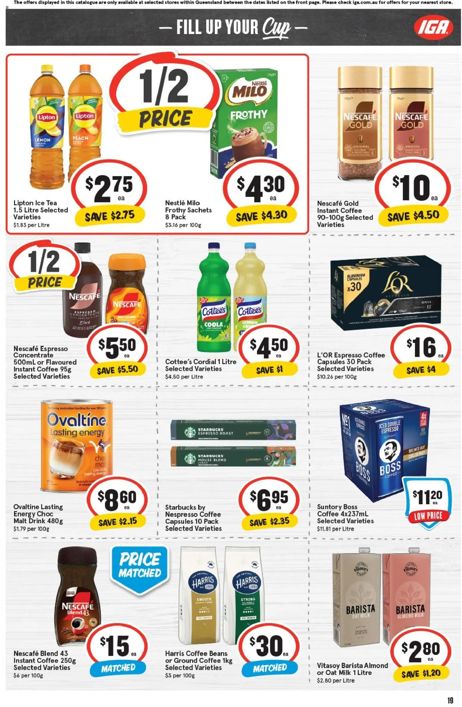 IGA catalogue - valid from 29.10.2025 | Page: 18 | Products: Milk, Coffee, Lemon, Peach