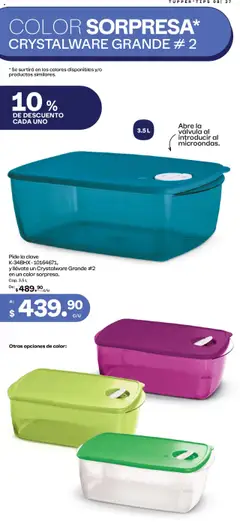 Nuevas ofertas de Tupperware válidas en toda la República Mexicana desde el 14.07.2025. ¡Encuentra las mejores ofertas en Tupperware catálogo! | Página: 27 | Productos: Tupper, Válvula