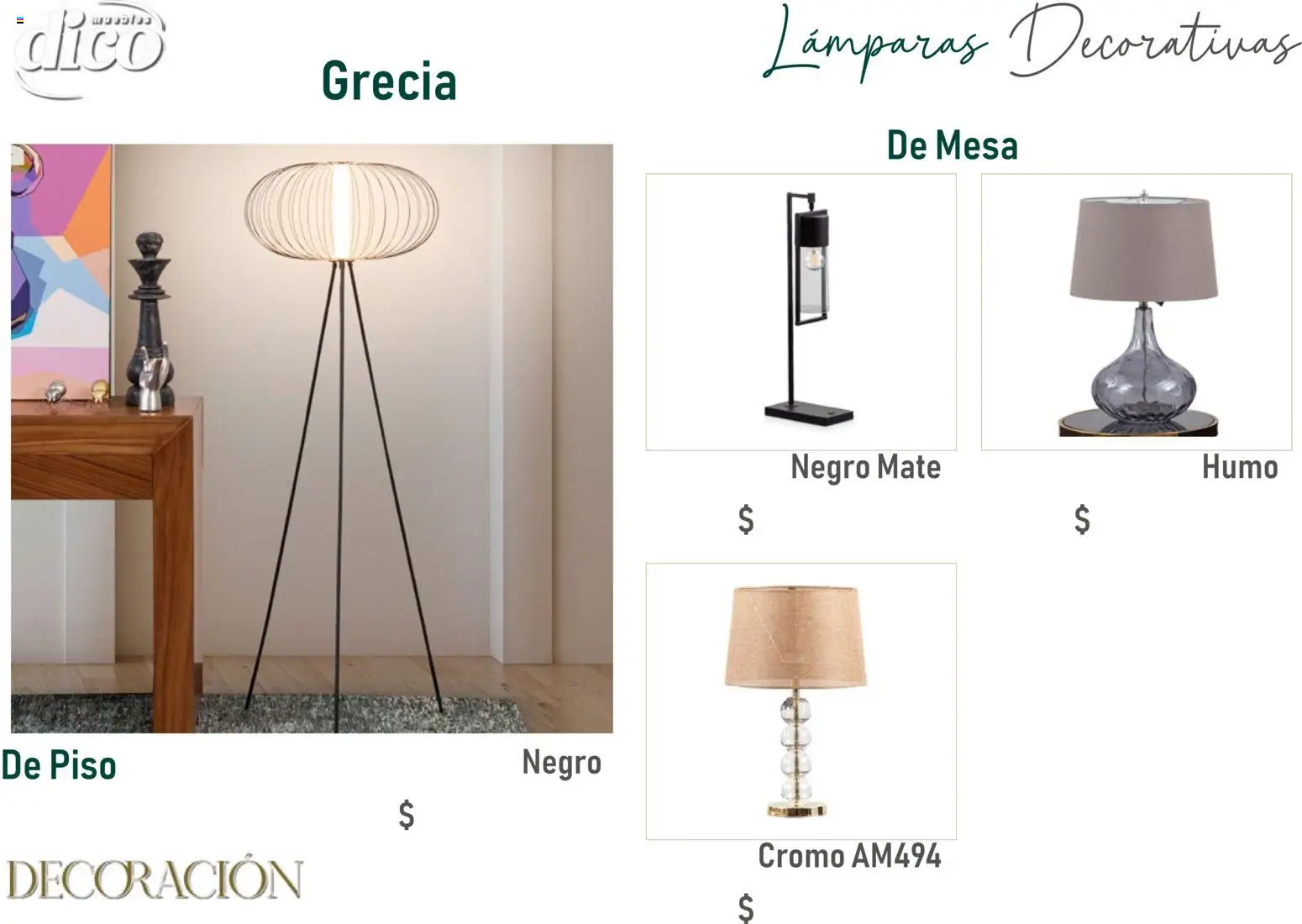 Nuevas ofertas de Muebles Dico válidas en toda la República Mexicana desde el 09.12.2025. ¡Encuentra las mejores ofertas en Muebles Dico catálogo Decoración! | Página: 48 | Productos: Mate, Mesa