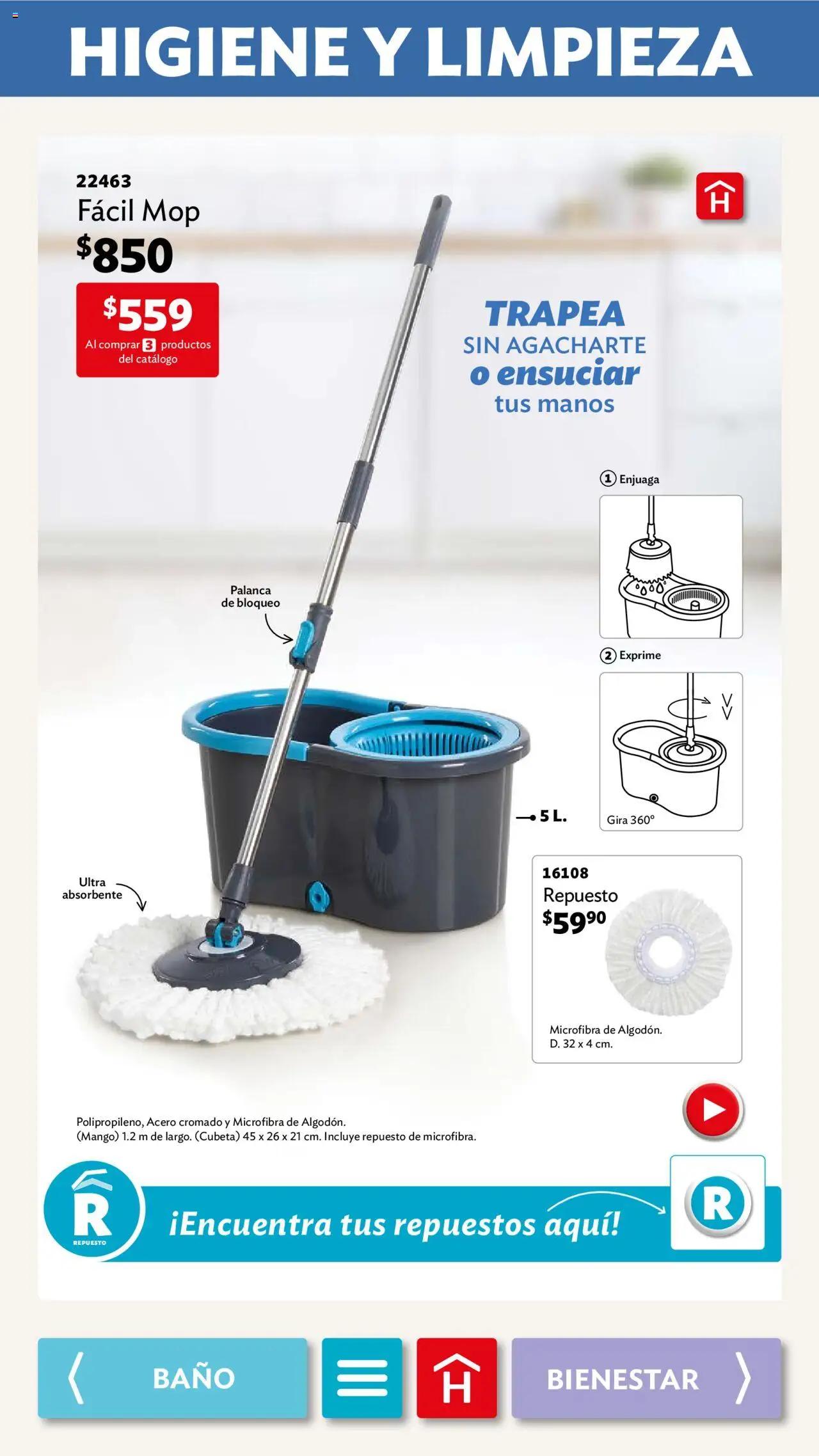 Nuevas ofertas de Betterware válidas en toda la República Mexicana desde el 01.09.2025. ¡Encuentra las mejores ofertas en Betterware - Campaña 9 2025! | Página: 86 | Productos: Mango, Baño