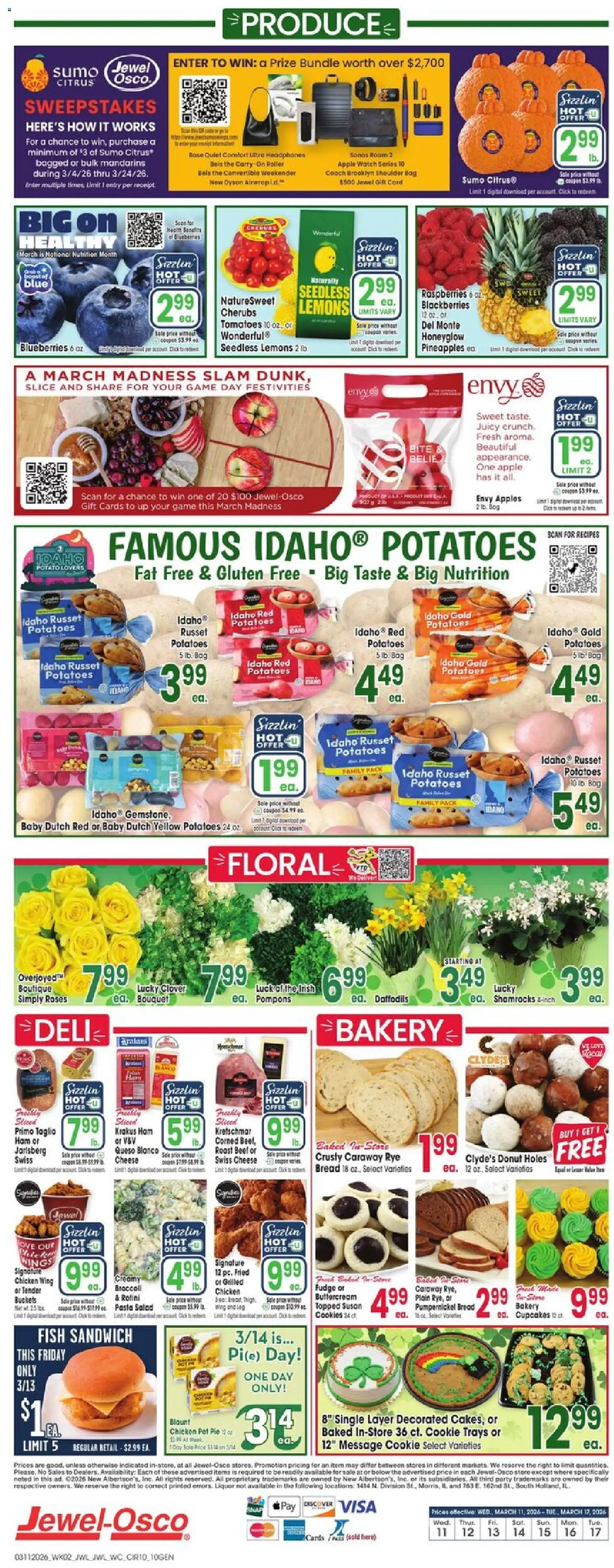 Jewel Osco Weekly Ad - IA - valid from 11.03.2026 | Page: 10 | Products: Broccoli, Ham, Tomatoes, Beef