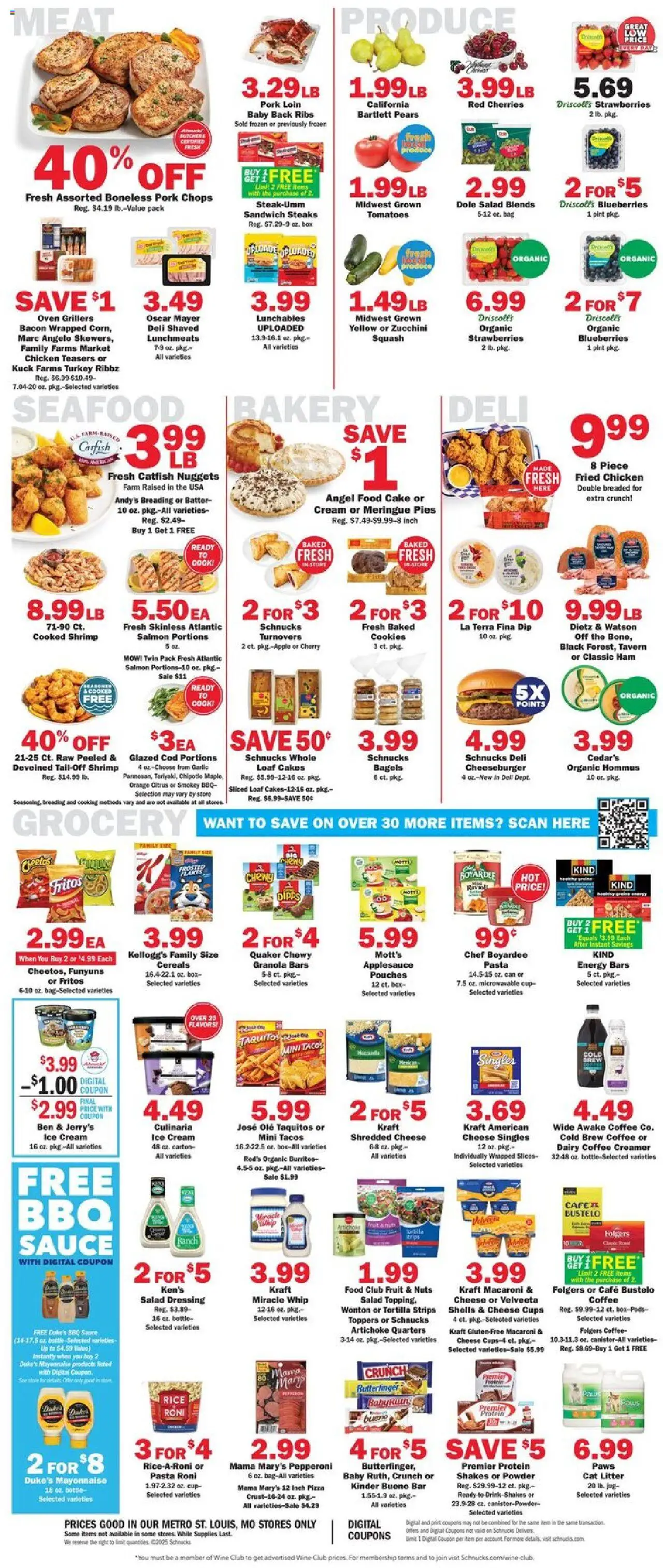 Schnucks Weekly Ad - valid from 23.07.2025 | Page: 4 | Products: Strawberries, Cookies, Oven, Toppers