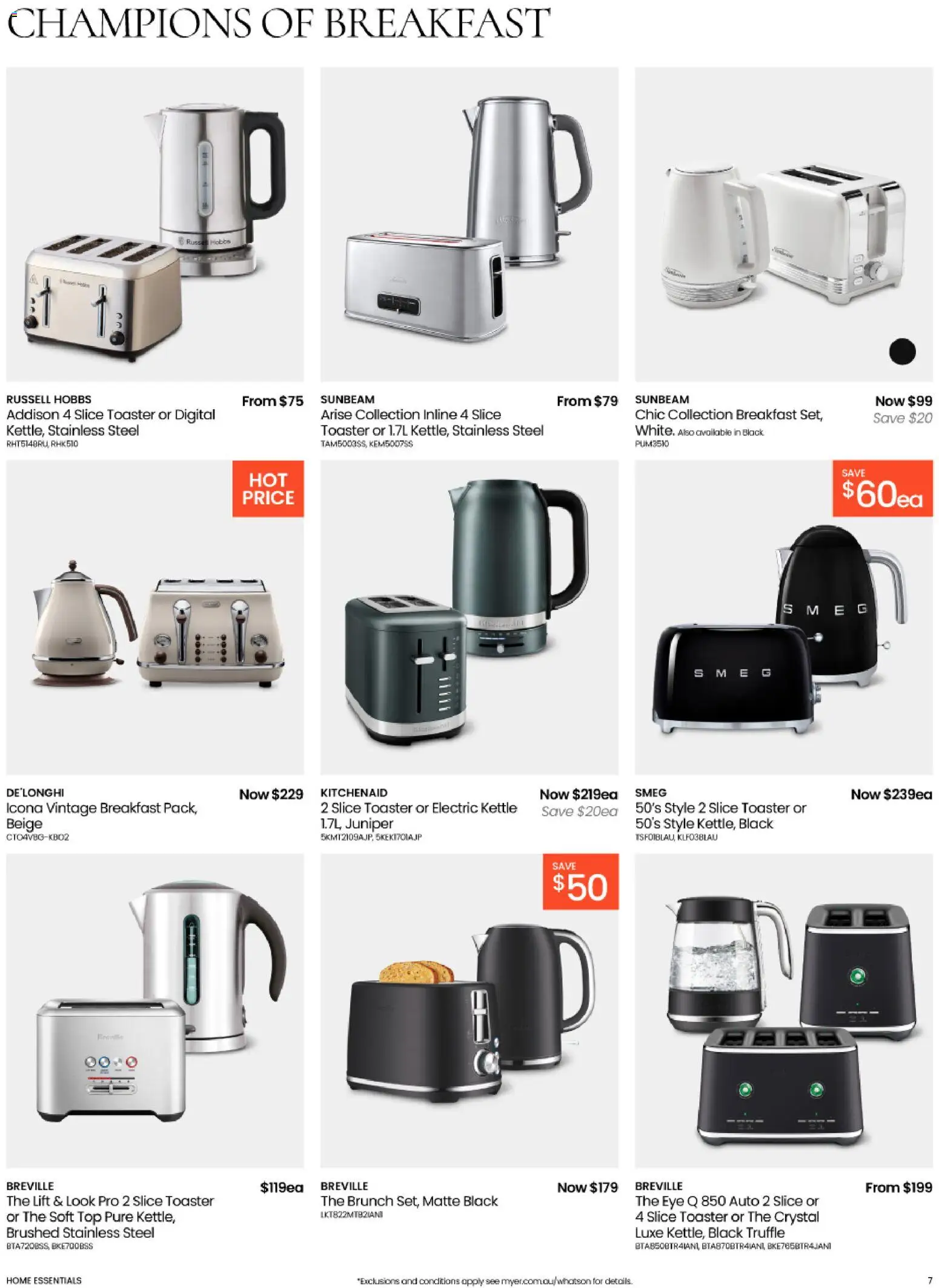 Myer catalogue - valid from 10.02.2026 | Page: 7 | Products: Digital, Kettle, Toaster