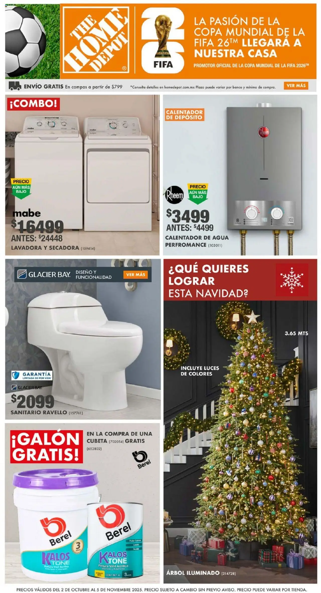 Nuevas ofertas de Home Depot válidas en toda la República Mexicana desde el 02.10.2025. ¡Encuentra las mejores ofertas en Home Depot - Catálogo! | Página: 1 | Productos: Secadora, Agua, Lavadora, Banco