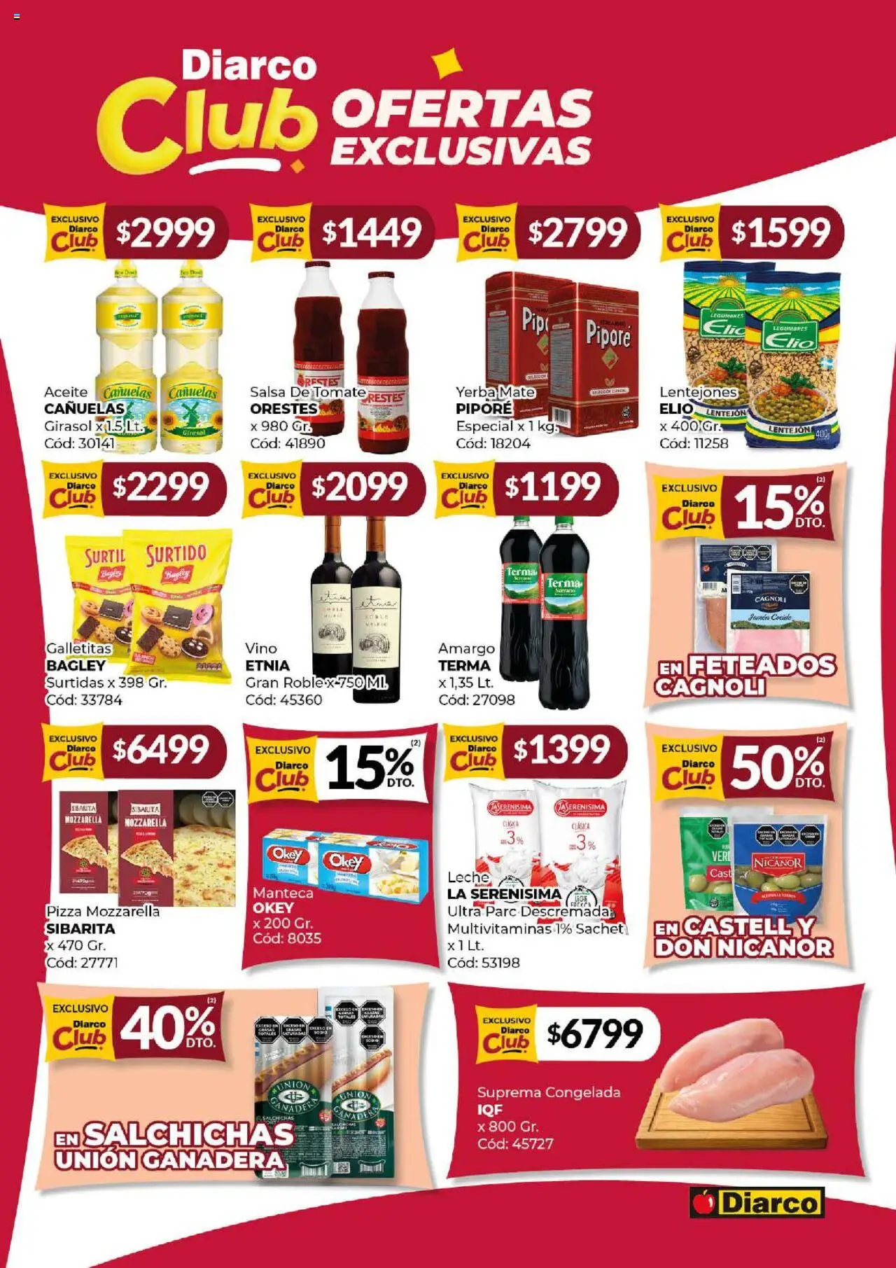 Diarco - Ofertas TDF │ válido desde el 15.09.2025 | Página: 5 | Productos: Leche, Manteca, Jamón, Salsa de tomate