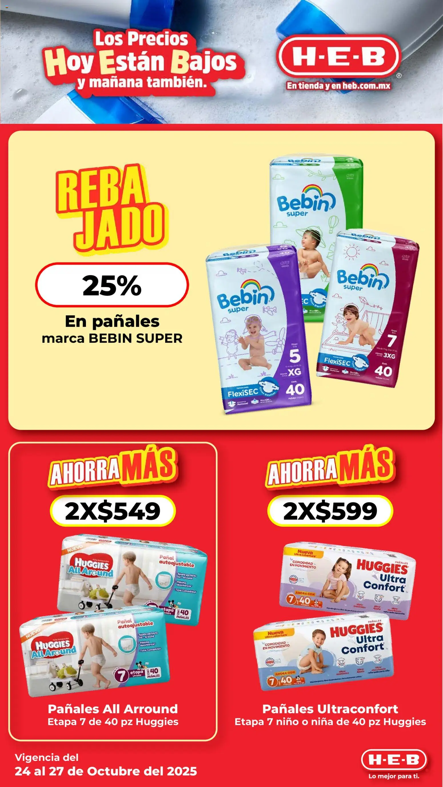 Nuevas ofertas de H-E-B válidas en toda la República Mexicana desde el 24.10.2025. ¡Encuentra las mejores ofertas en H-E-B folleto! | Página: 10 | Productos: Pañales