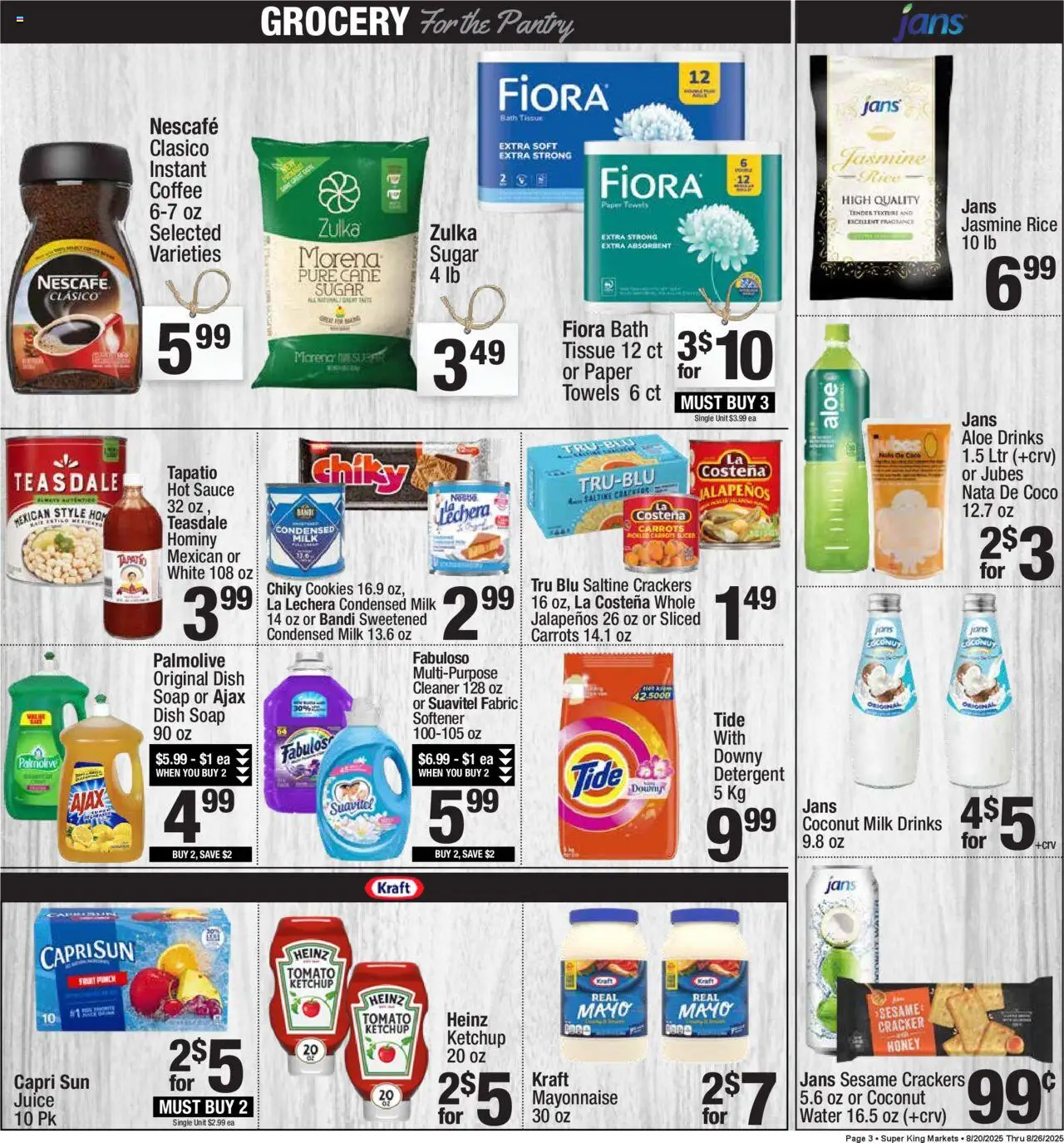 Super King - Weekly Ad - valid from 20.08.2025 | Page: 3 | Products: Soap, Ketchup, Mayonnaise, Sugar