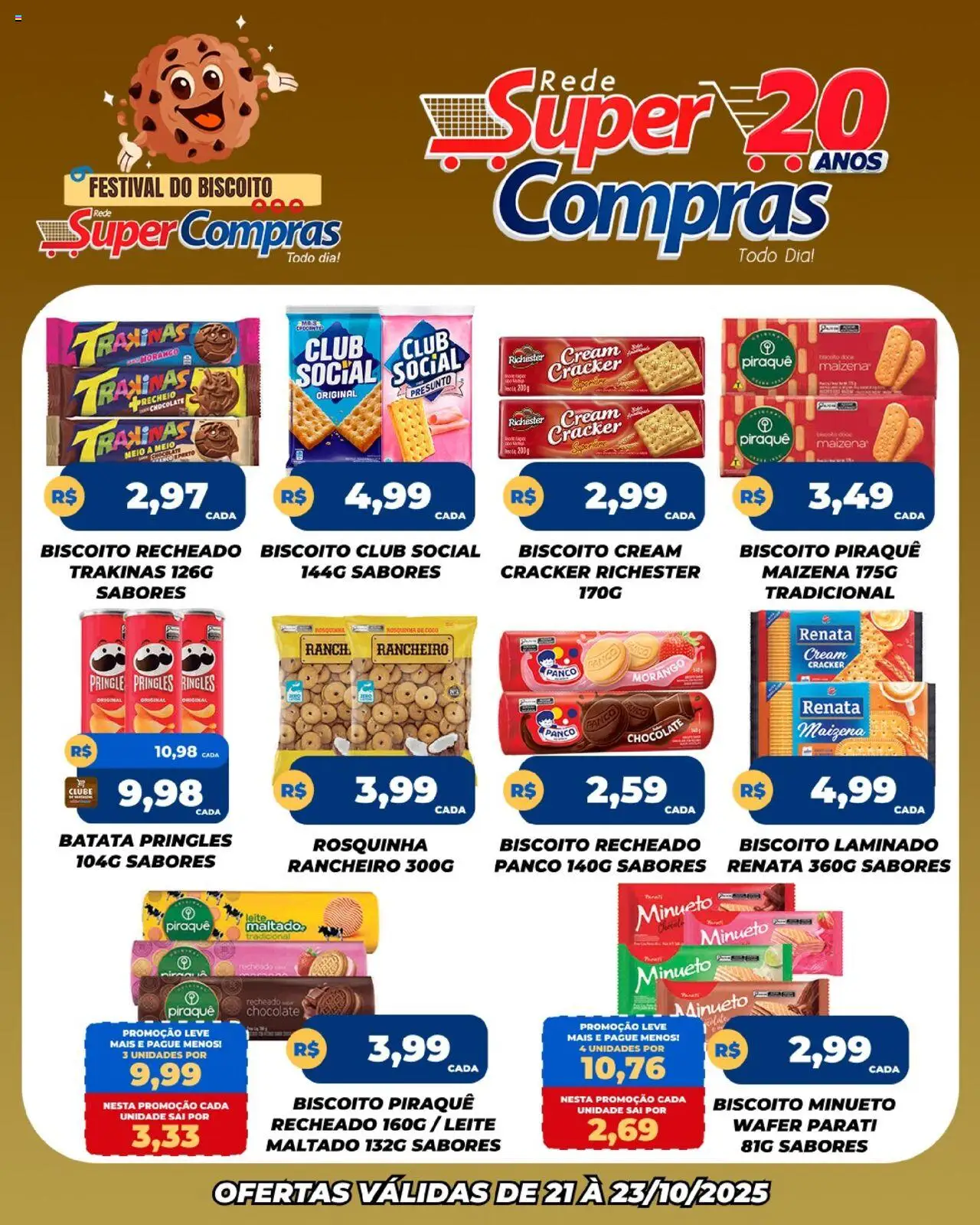 Rede Super Compras Folheto - válido de 21.10.2025 | Página: 1 | Produtos: Presunto, Batata, Cream cracker, Biscoito recheado