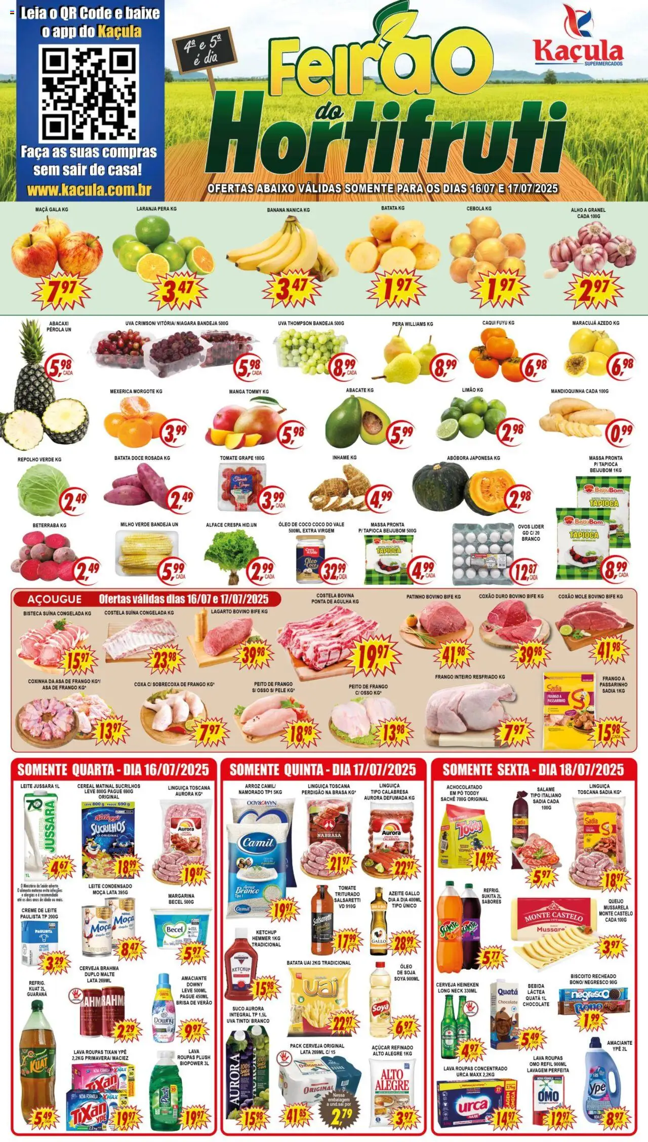 Kaçula Folheto - válido de 16.07.2025 | Página: 1 | Produtos: Salame, Heineken, Azeite, Mussarela